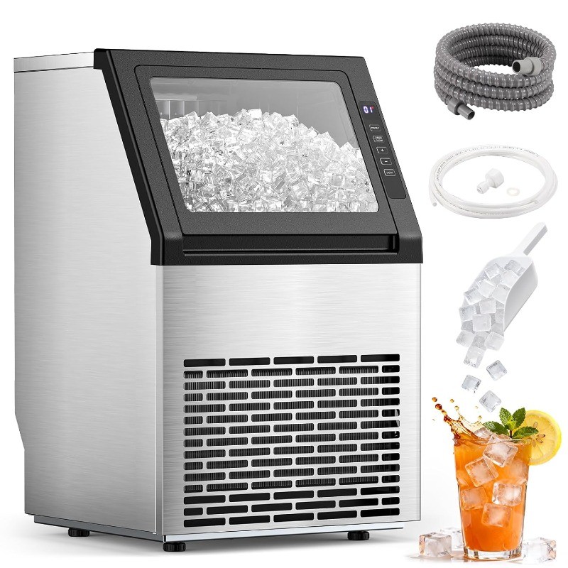80Lbs/24H Undercounter Ice Maker Machine with 28Lbs Ice Storage Capacity