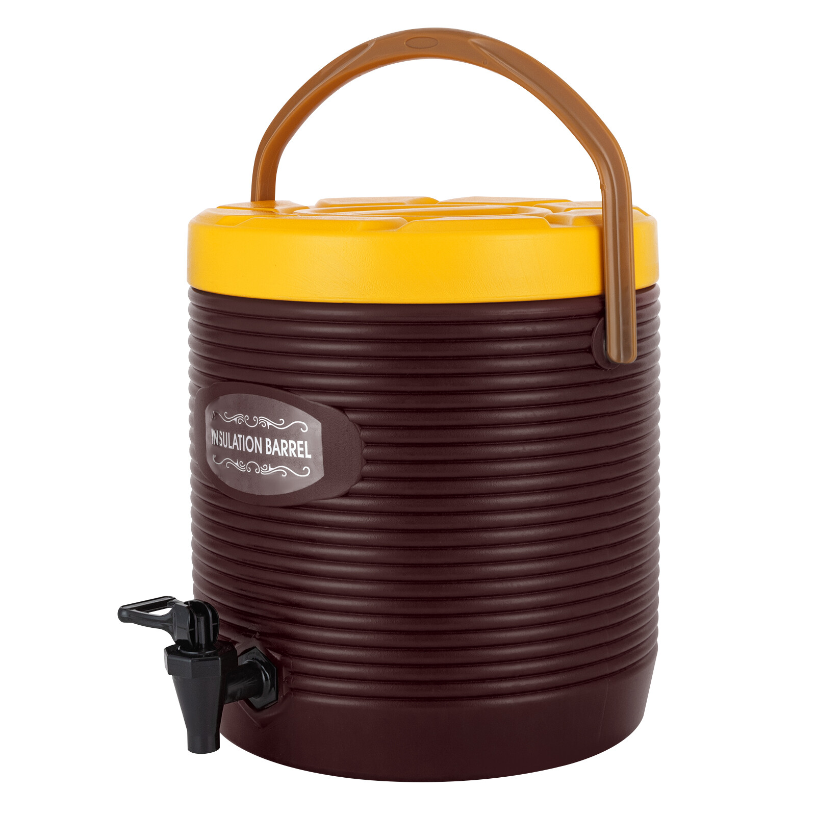 13L Hot & Cold Drink Dispenser Insulated Beverage Dispenser with Faucet Brown US