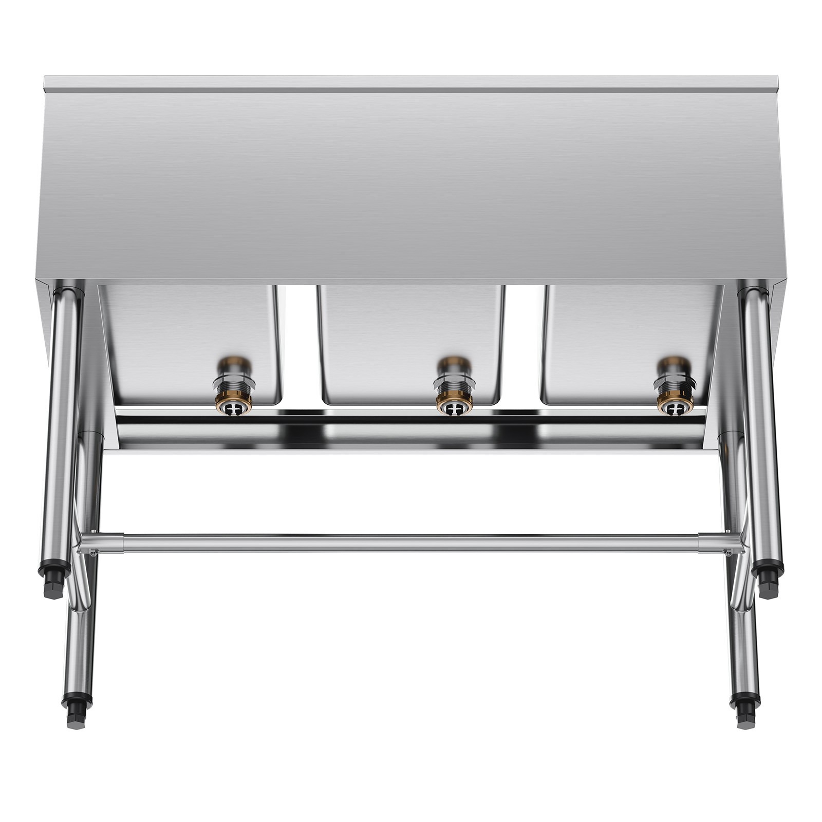 VEVOR 3 Compartment Sink Stainless Steel Commercial Kitchen Under Bar Sink 38.5″
