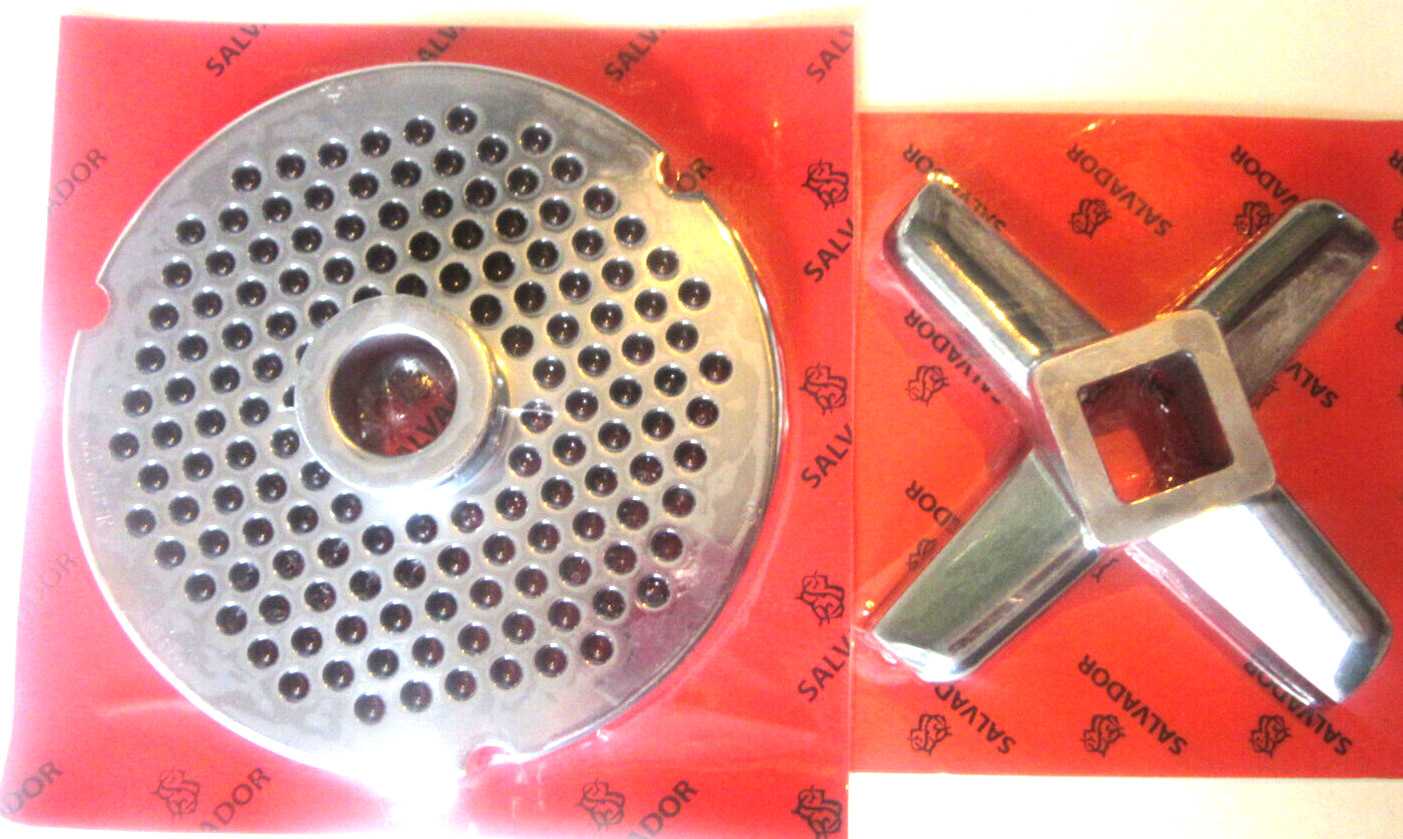 The Best ITALY #42 x 1/4″ (6 mm) Meat Grinder plate AND Heavy Duty Knife