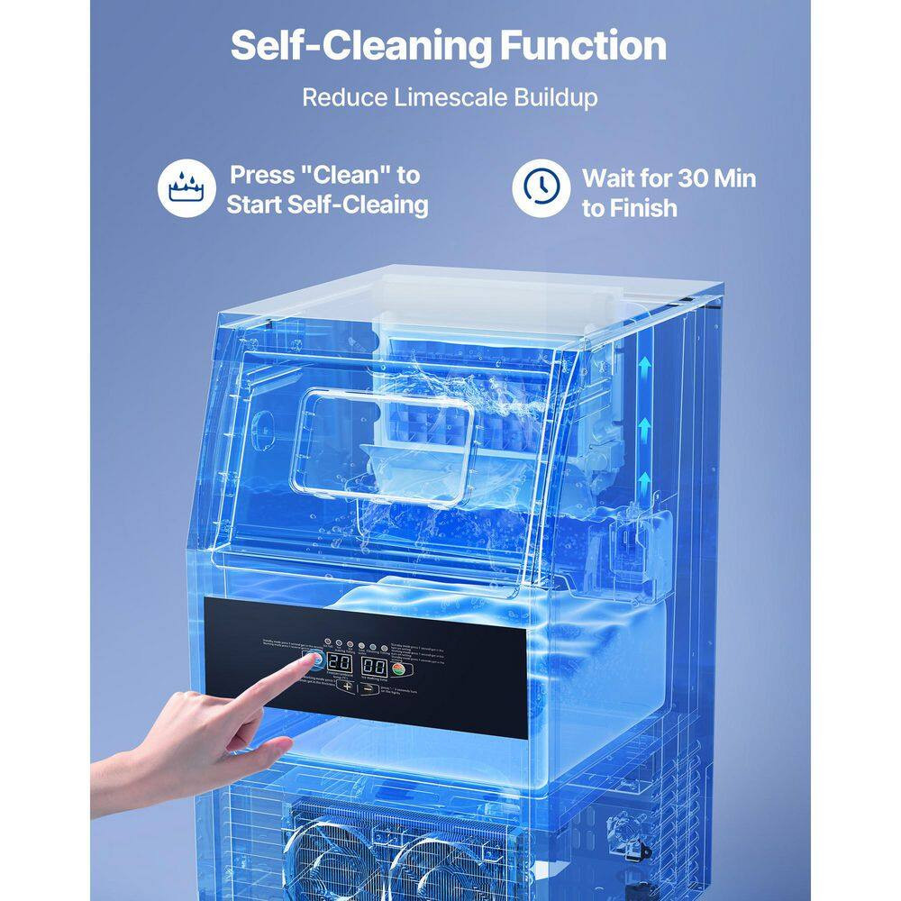 Commercial Ice Maker 15.94 In.W 160 Lbs./24H Full Size Cubes Freestanding Ice Ma