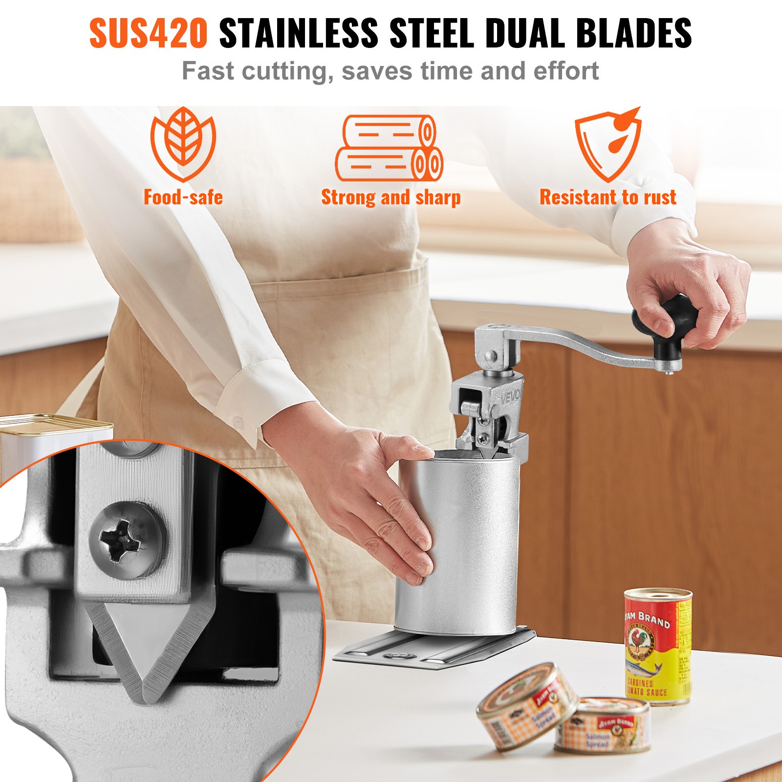 VEVOR Commercial Can Opener Heavy Duty Manual 11.8 in Can Opener Restaurant