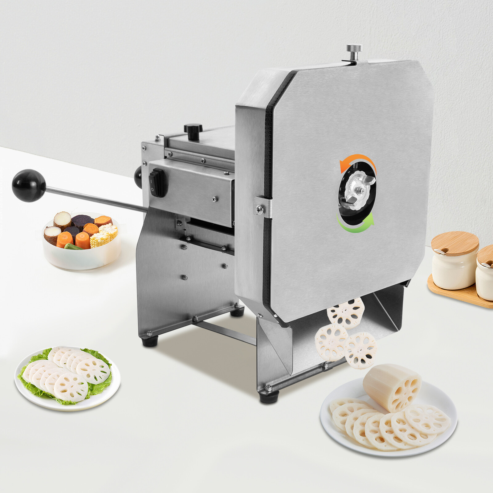 Electric Vegetable Slicer, 0-0.4»Thickness Adjustable Commercial Slicer Machine