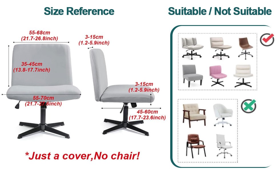 Velvet Armless Chair Cover Criss Cross Chair Cover Armless Office Desk Chair