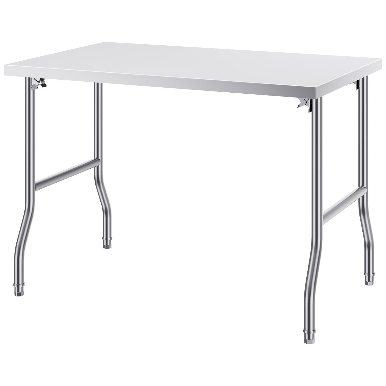 Folding Commercial Prep Table, 48 x 30 Inch Commercial Worktable Workstation
