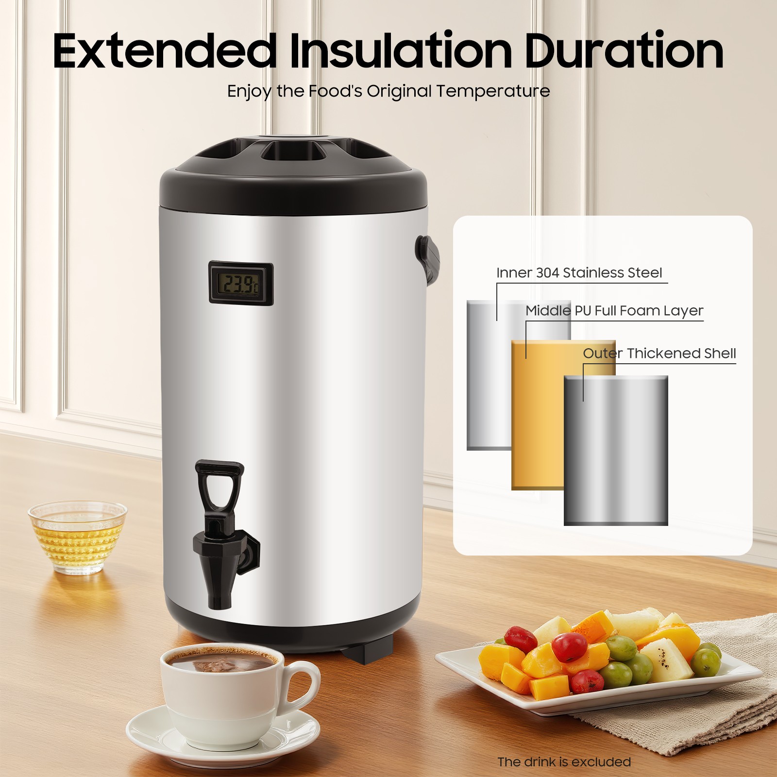3.17Gal Insulated Thermal Hot And Cold Thermal Coffee Airpot Beverage Dispenser