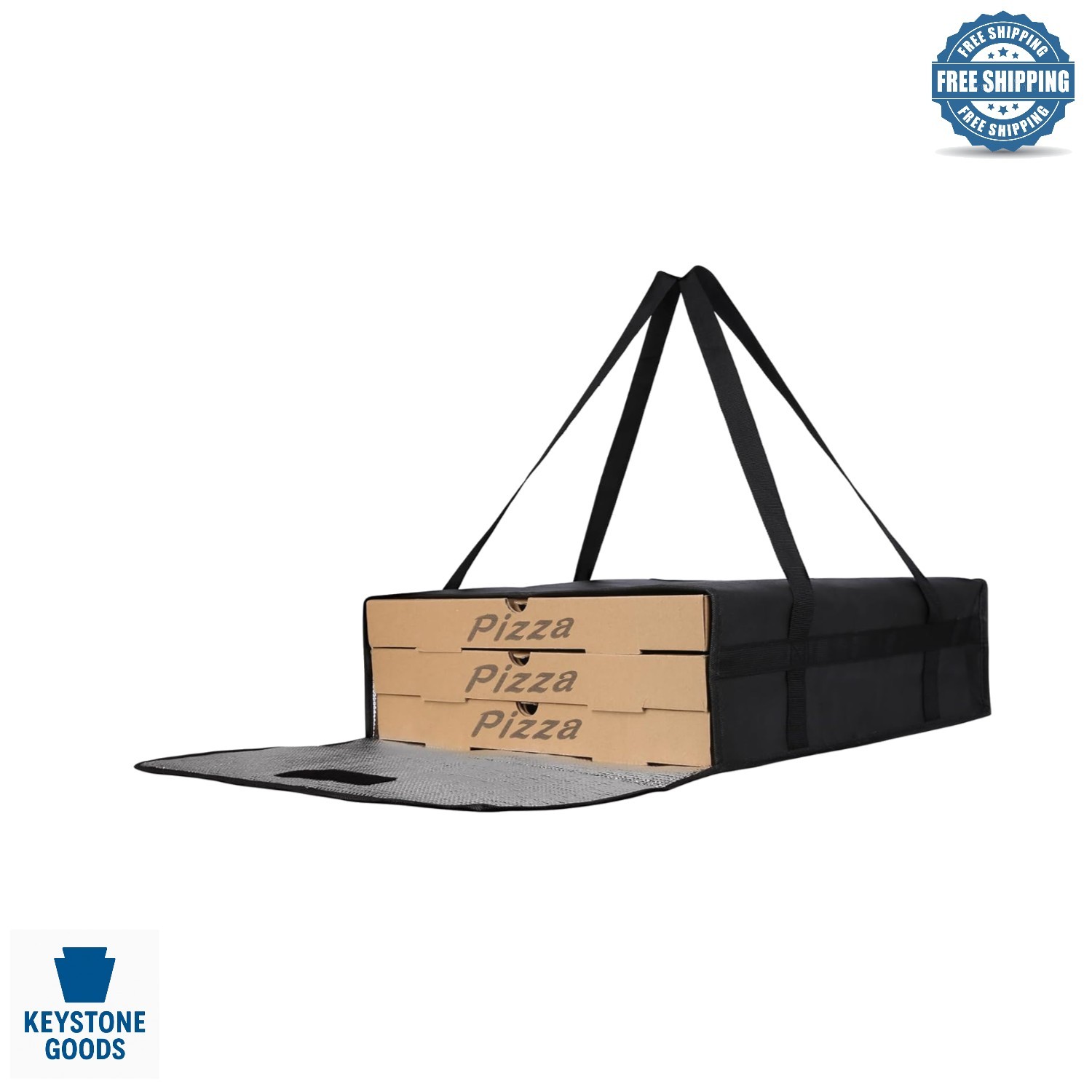 Insulated Pizza Delivery Bag 20x20x6 for Hot Food Transport