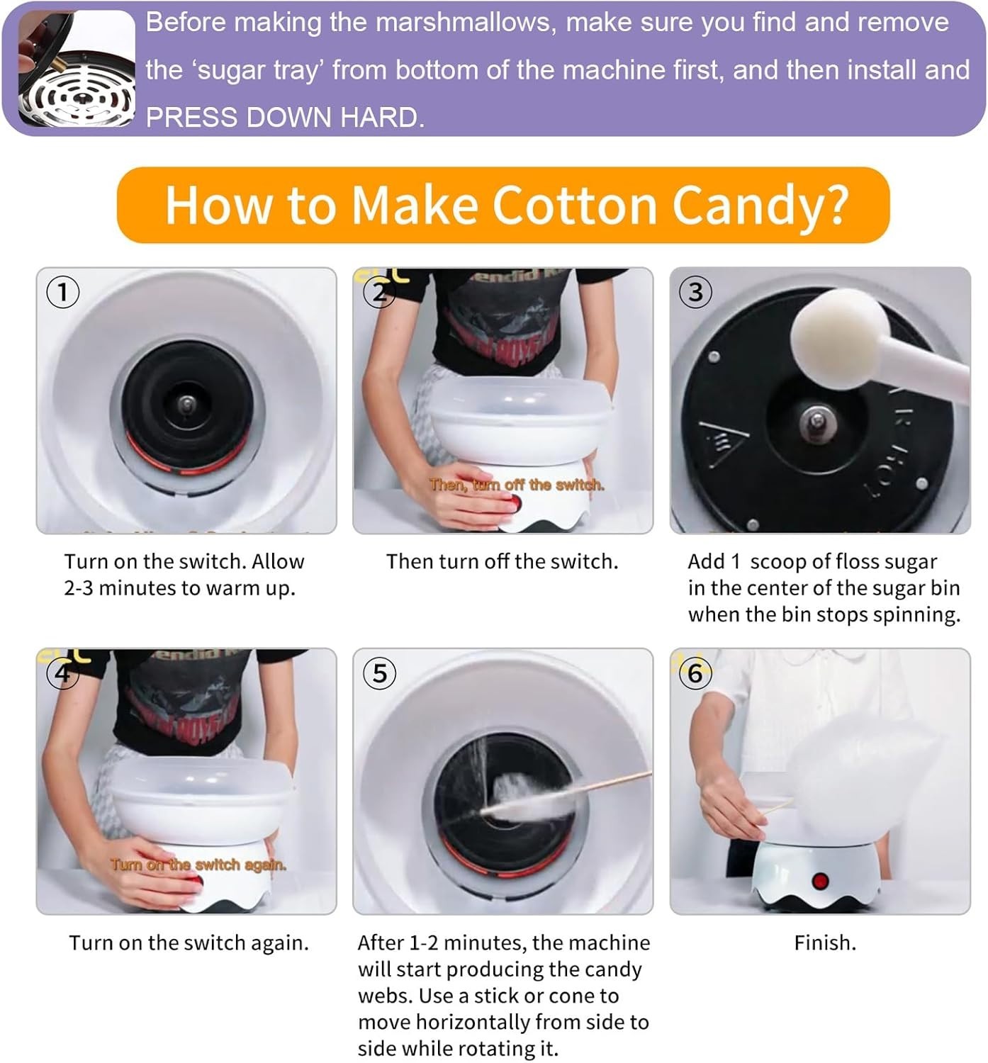 Mini Cotton Candy Maker Machine – Easy to Use & Clean, Quiet Floss Maker for …