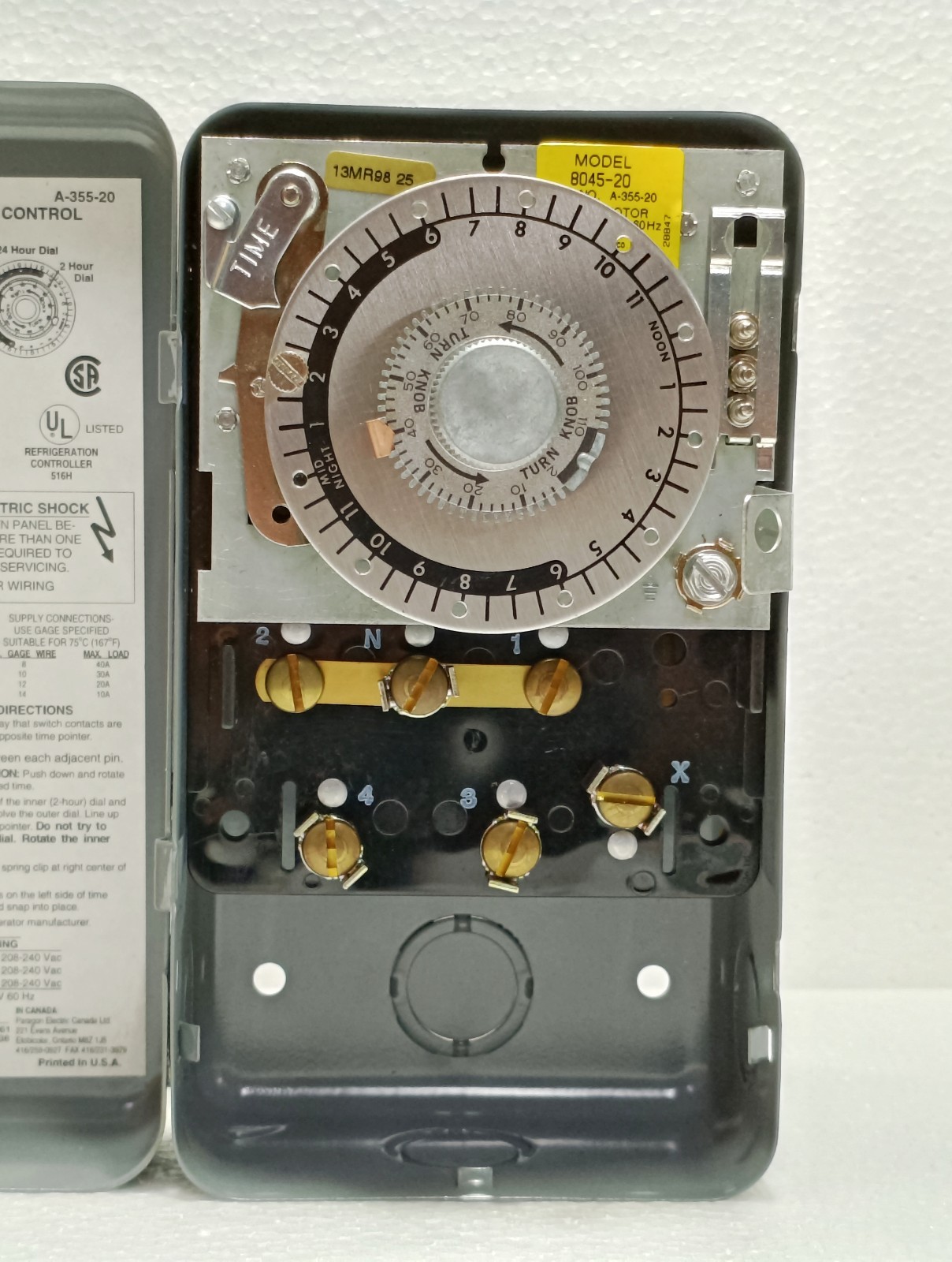 Paragon 8045-20 D-FROST-O-MATIC Defrost Control Timer 208-240V 60Hz 40A 2HP NEW