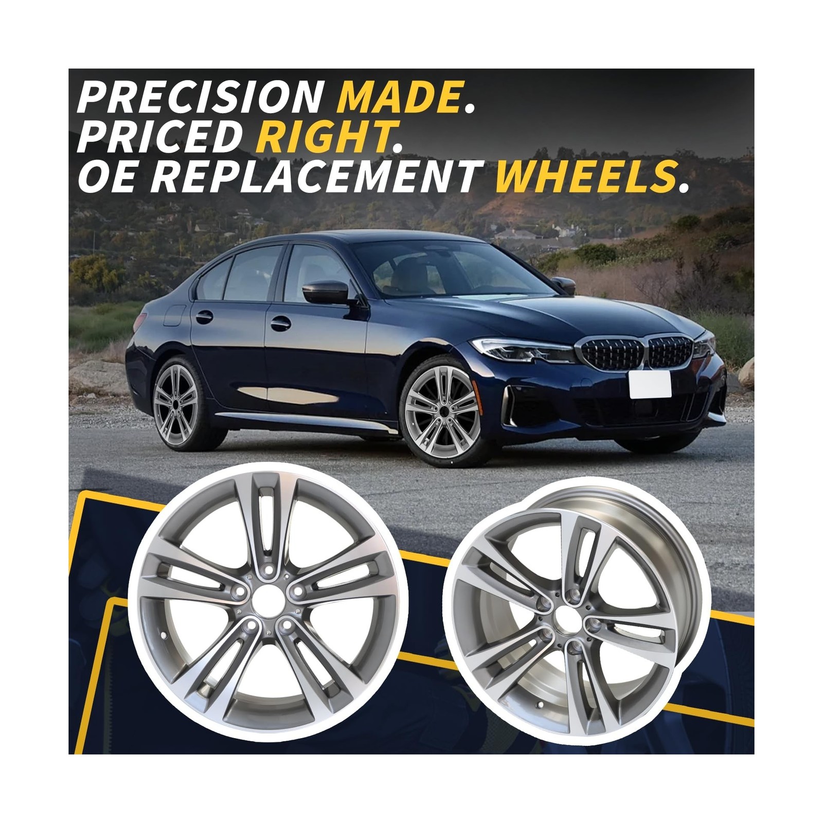 18″ X 8″ Wheel Rim Fits for BMW 3 Series 4 Series OEM Design Wheel 18″ 18×8 M…