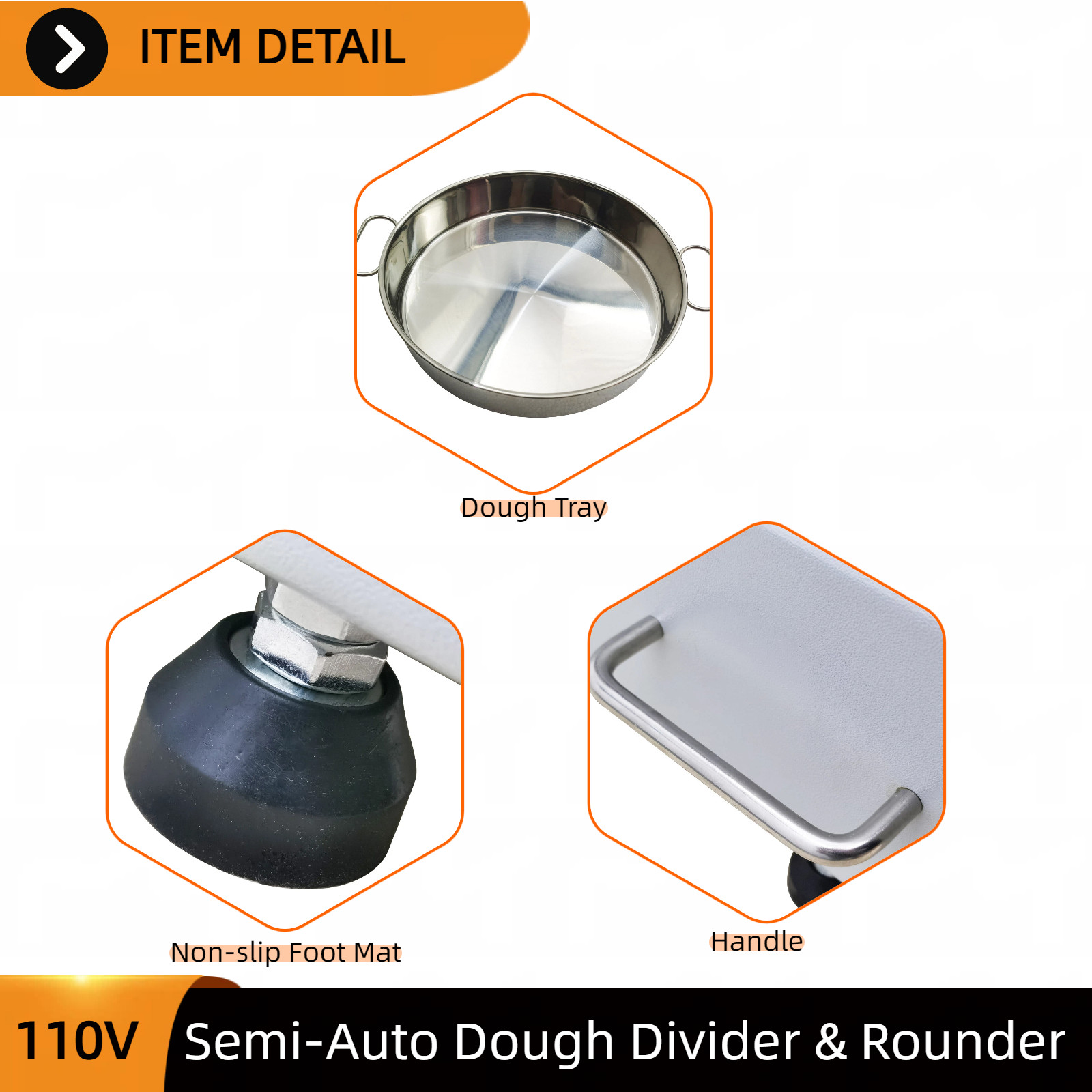 Semi-Automatic Dough Cutting Machine 14 Block Dough Divider & Rounder 100-180g