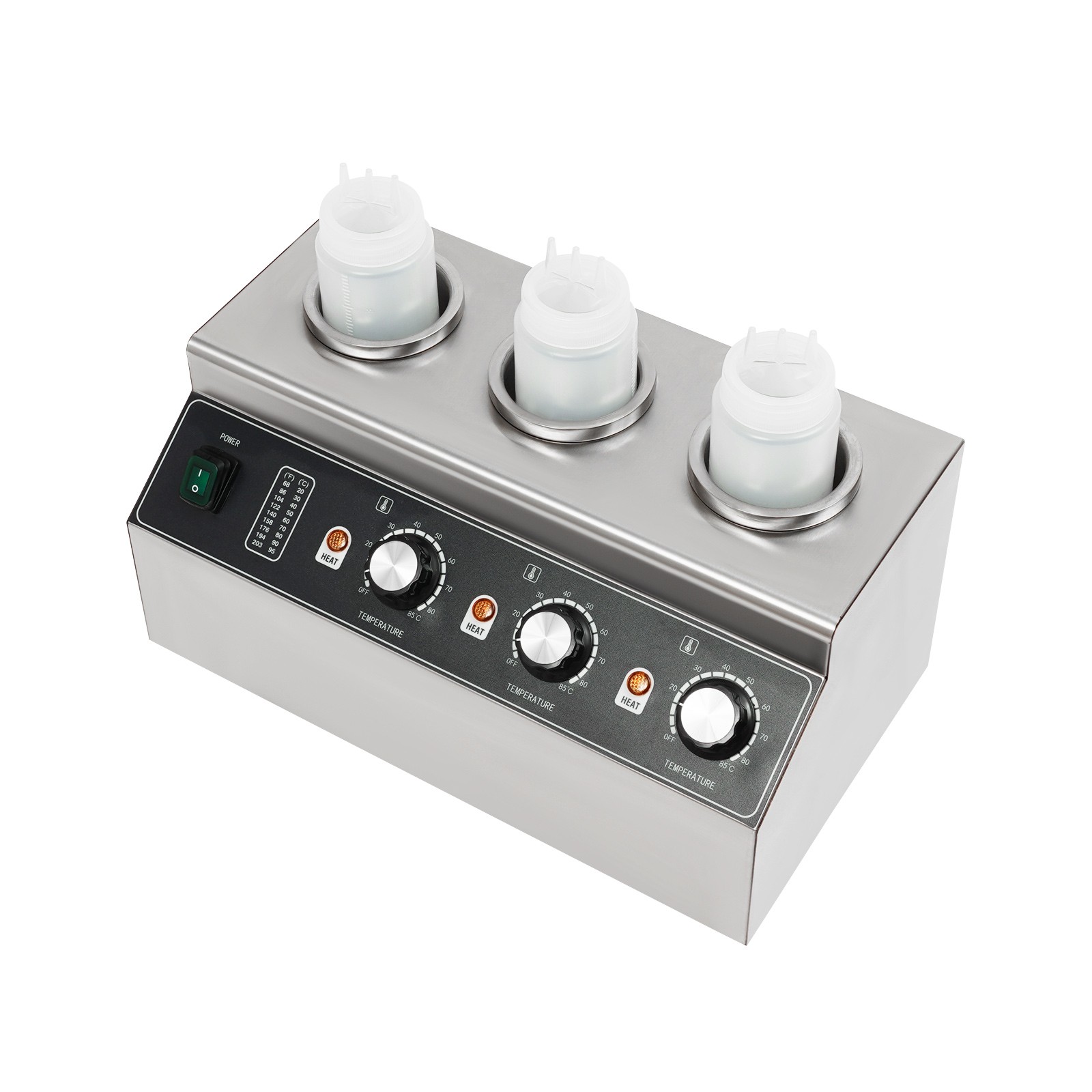 Electric Sauce Warmer Commercial Cheese Dispenser Warming Machine with 3 Bottles