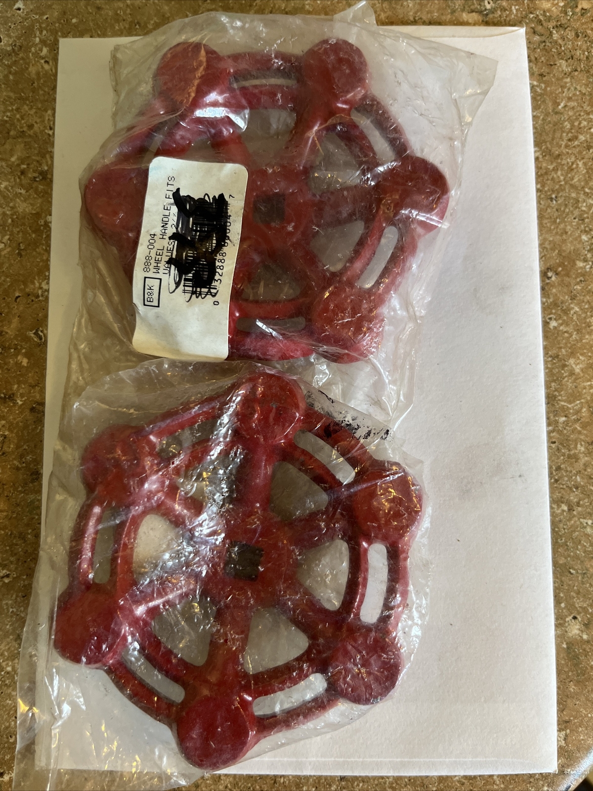Lot Of 2 Mueller B & K 3 1/2” Red Cast Iron Valve Wheel Handles #888-004 New