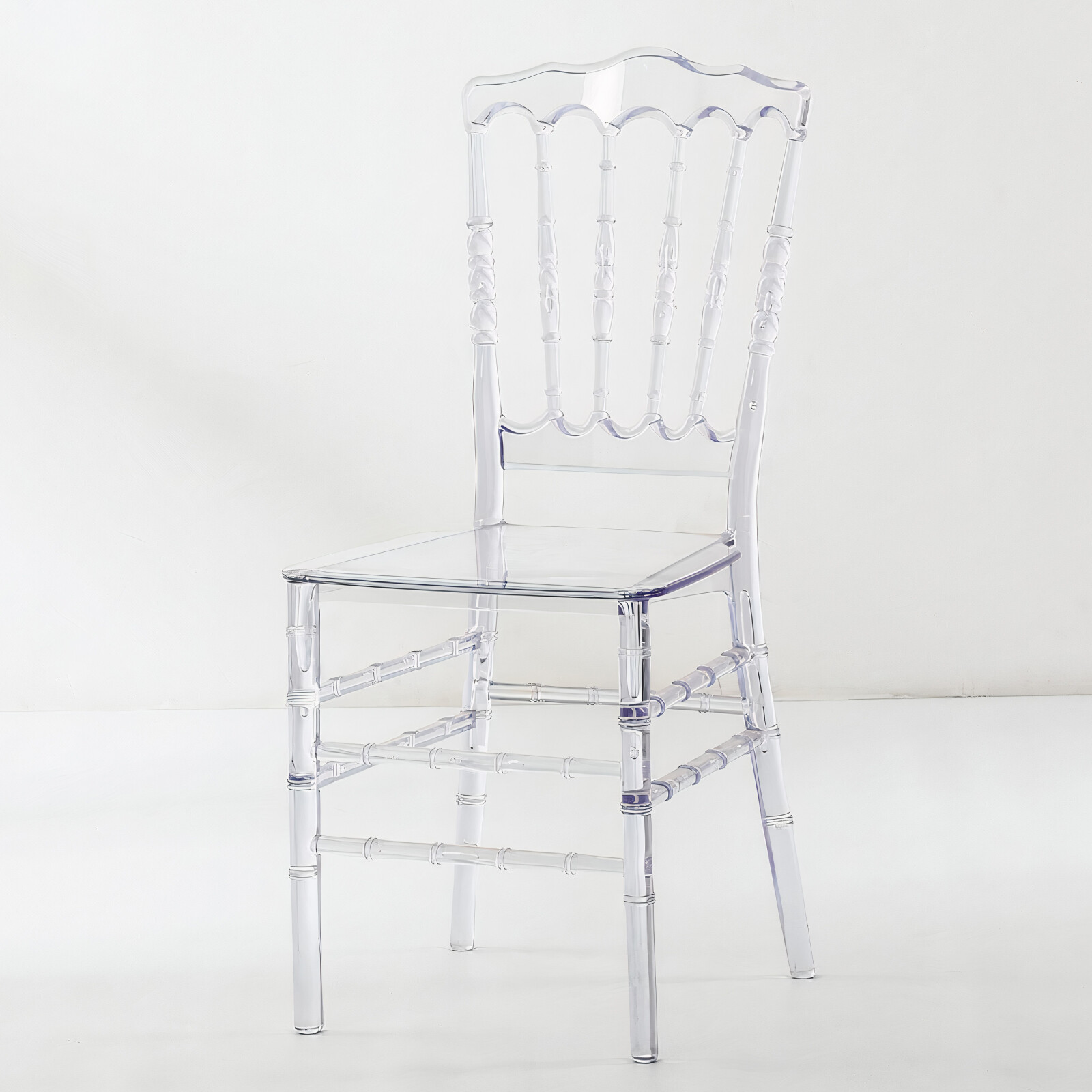 Clearance Set of 4 Ghost Acrylic Transparent Clear Stackable Dining Chairs