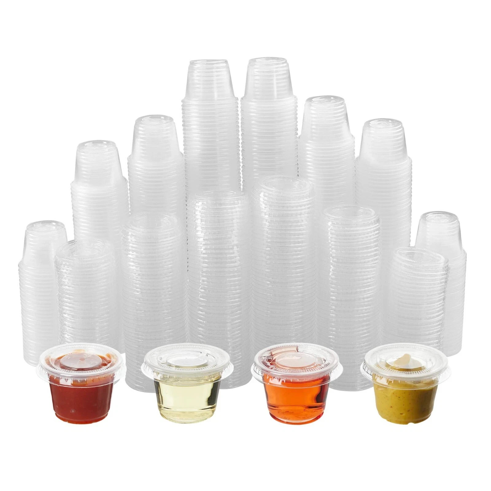 Plastic Disposable Portion Cup with Lid(1OZ)