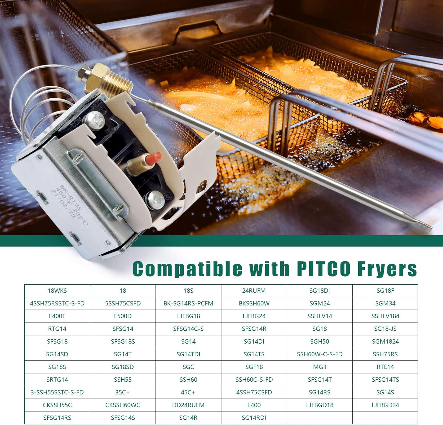 PP10084 High Limit Thermostat Fryer Switch Lchmo5030 Compatible with Pitco Fryer