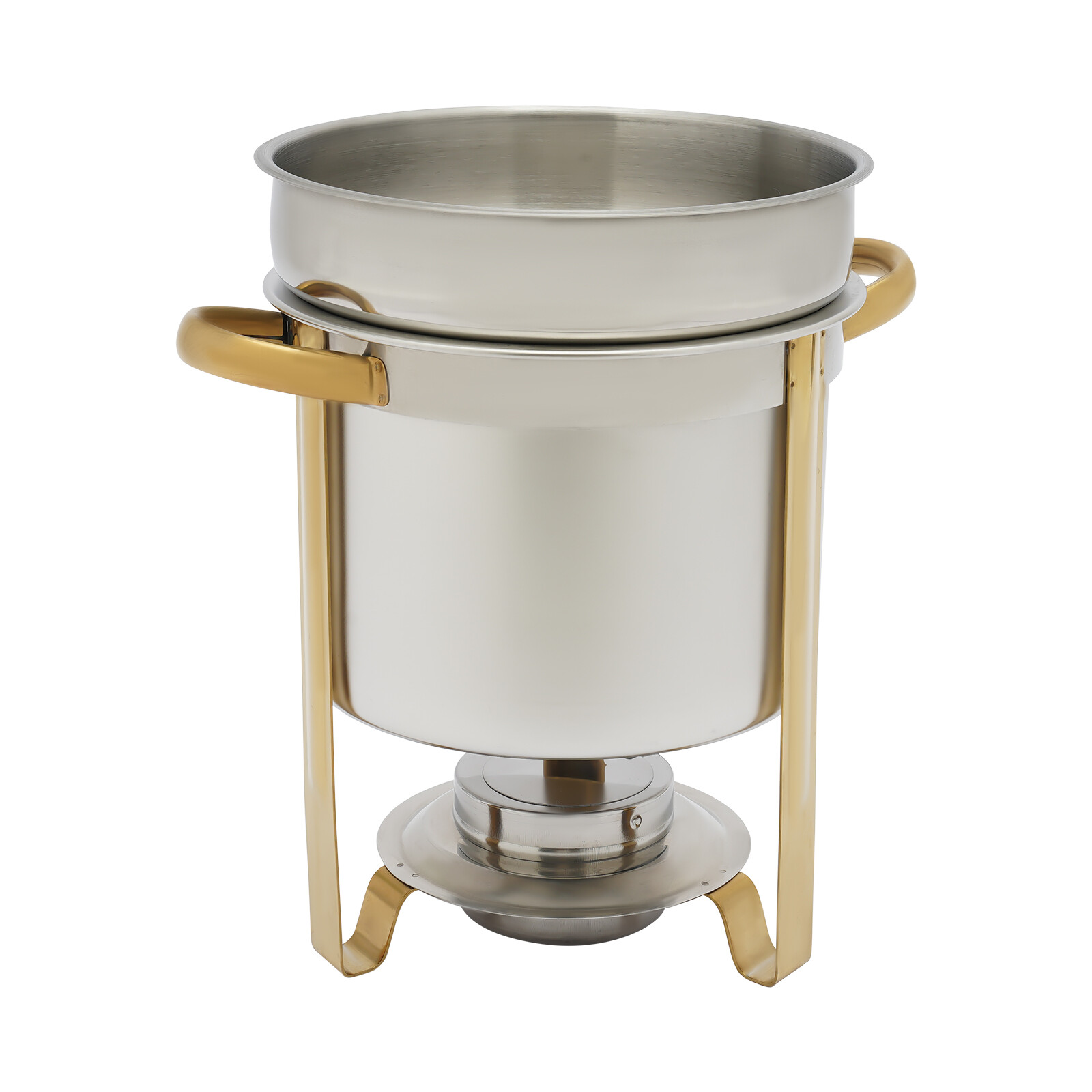 7L Gold Full Size Round Soup Chafer Stainless Steel Buffets Server Food Warmer