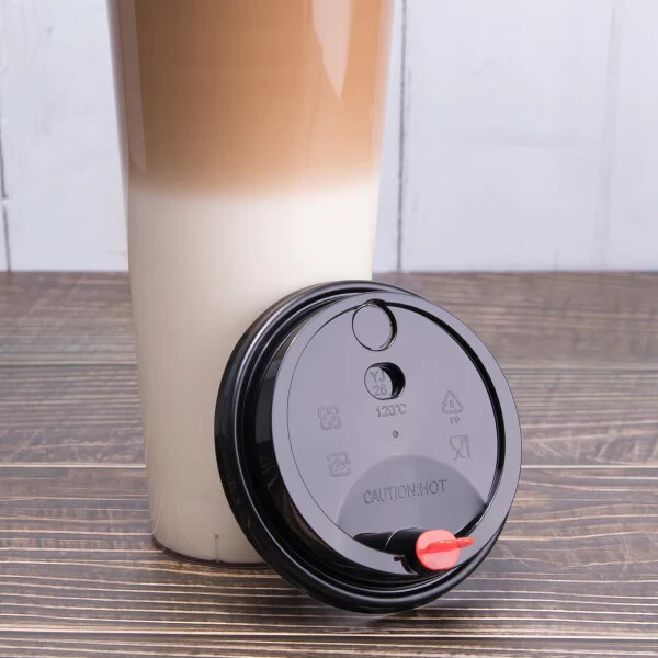 Karat Sipper Dome Lid for 24 oz Tall Premium PP Plastic Cup – Black, C-TPPLB