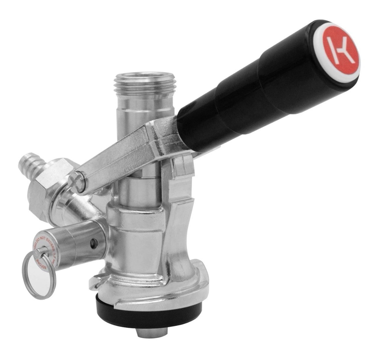 Kegco KT86S-L – S System Keg Tap Coupler – Black Lever Handle