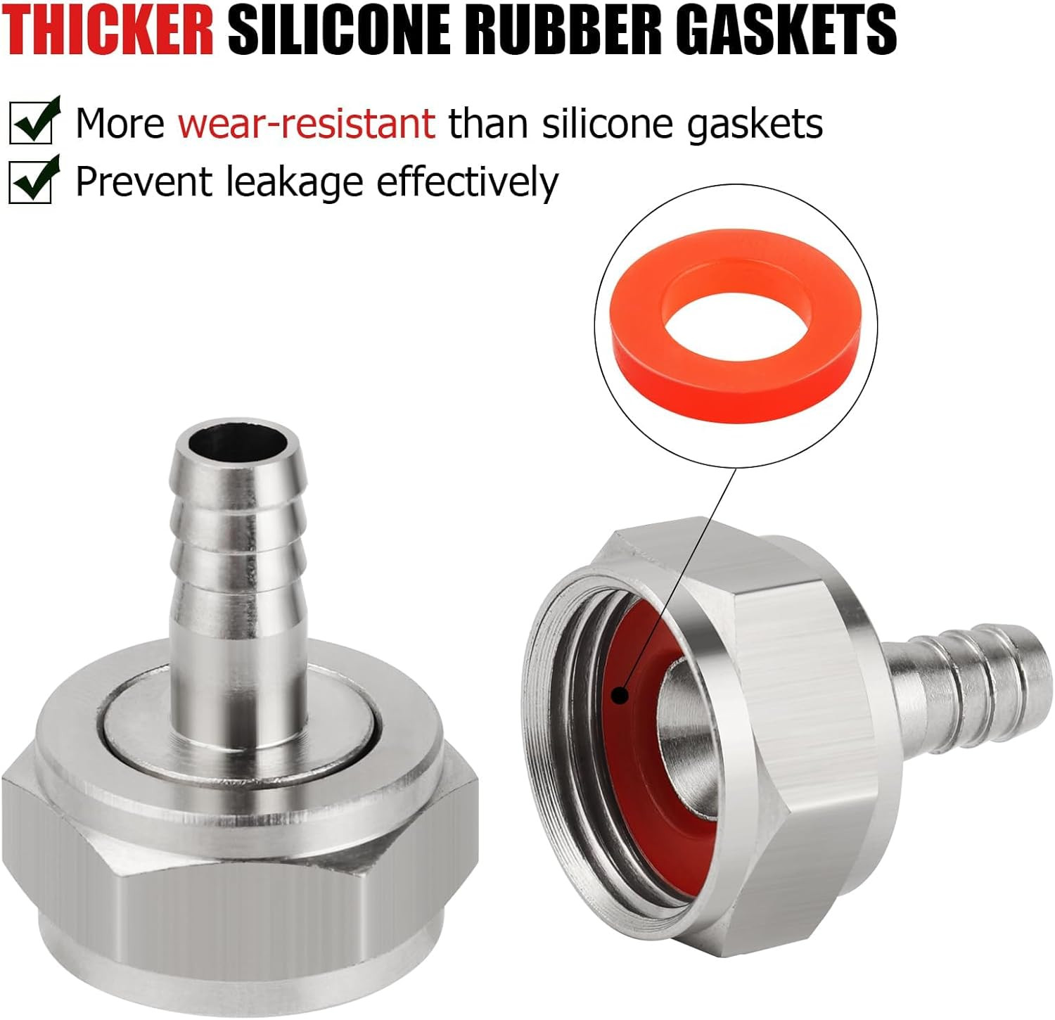 Keg Coupler Barb Connector 5/16» Beer Barb G5/8 Thread Hex Nut Beer Keg Coupler