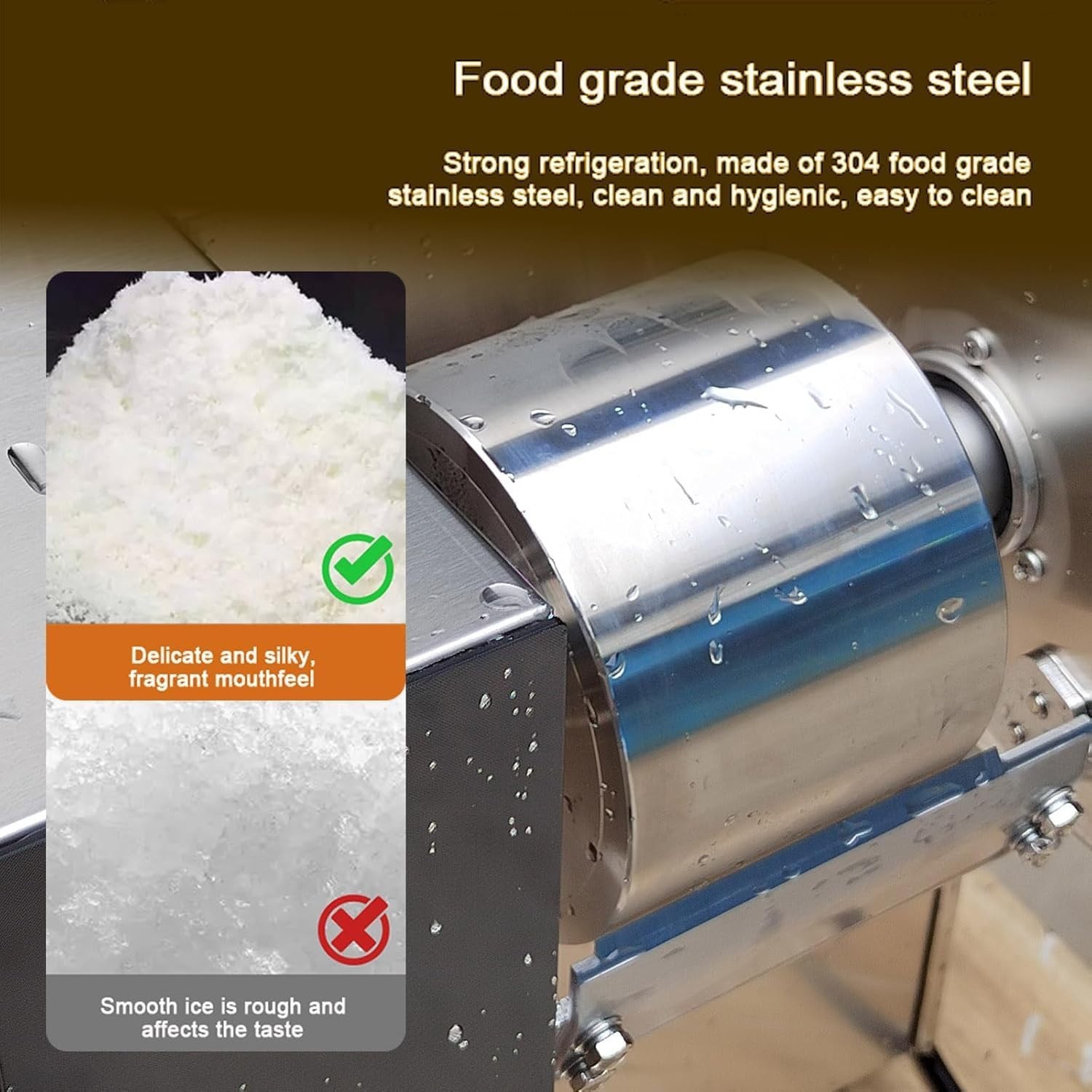 Kolice Commercial Snow Cone Shaved Ice Machine-264 lbs/Day, 4 Feeding Bucket,Air