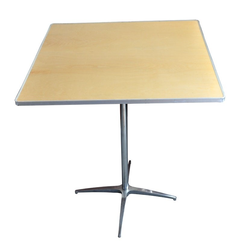 Wood Square Bistro Table 36in Adjustable Height Restaurant Cafe Cocktail Event