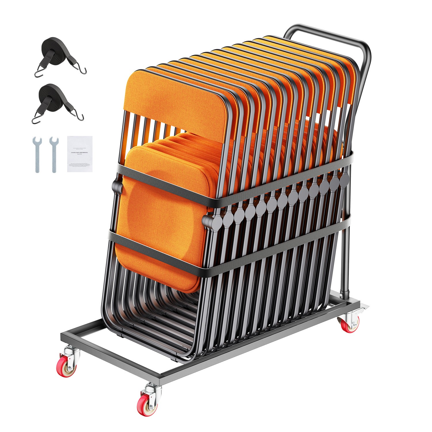 Uimoso Vertical Folding Chair Cart for 25 Chairs, 300 lbs Capacity