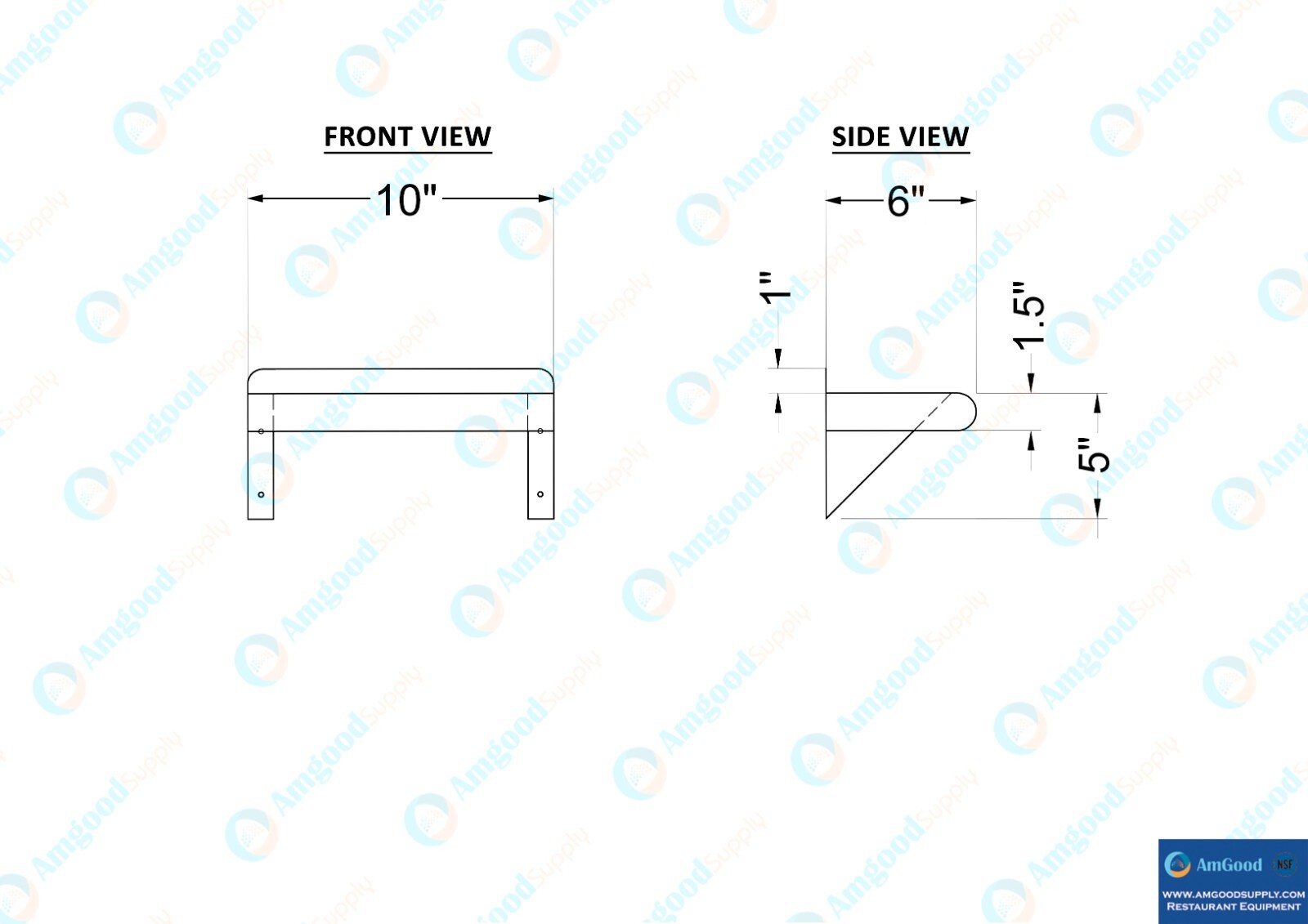 6 in. x 10 in. Stainless Steel Wall Shelf