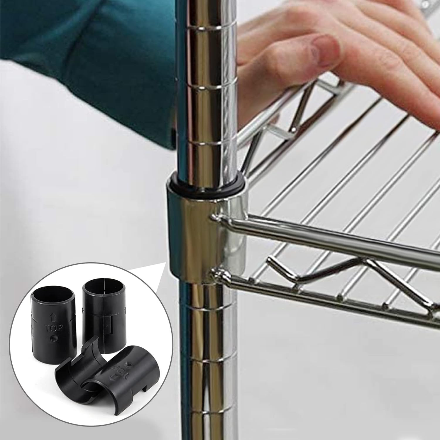 72 Pcs Wire Shelf Clips for 1″ Post – 36 Pairs of Wire Rack Lock Clip Replacemen