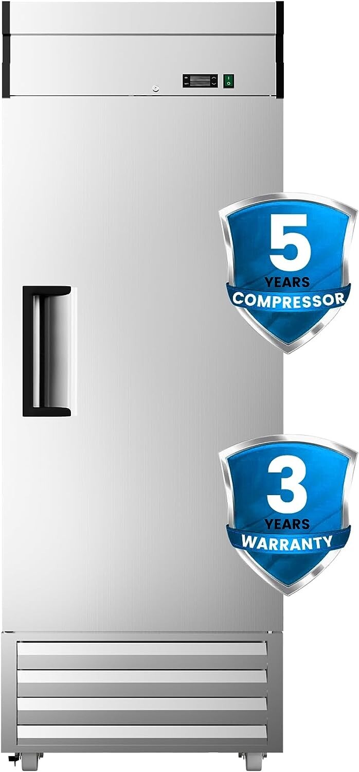 New Commercial Reach-In Refrigerator Solid Door Stainless Steel ETL 27″x29″x83″