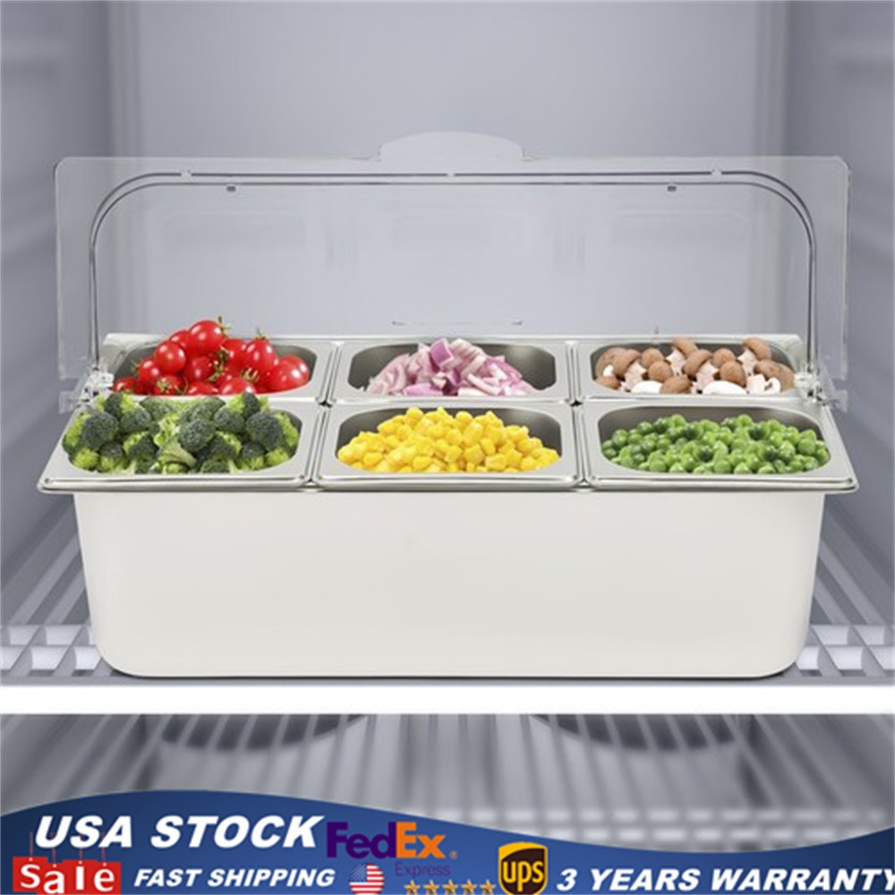 Ice Food Serving Display Tray Buffet Cold Serving Cooler Platter 6 Components