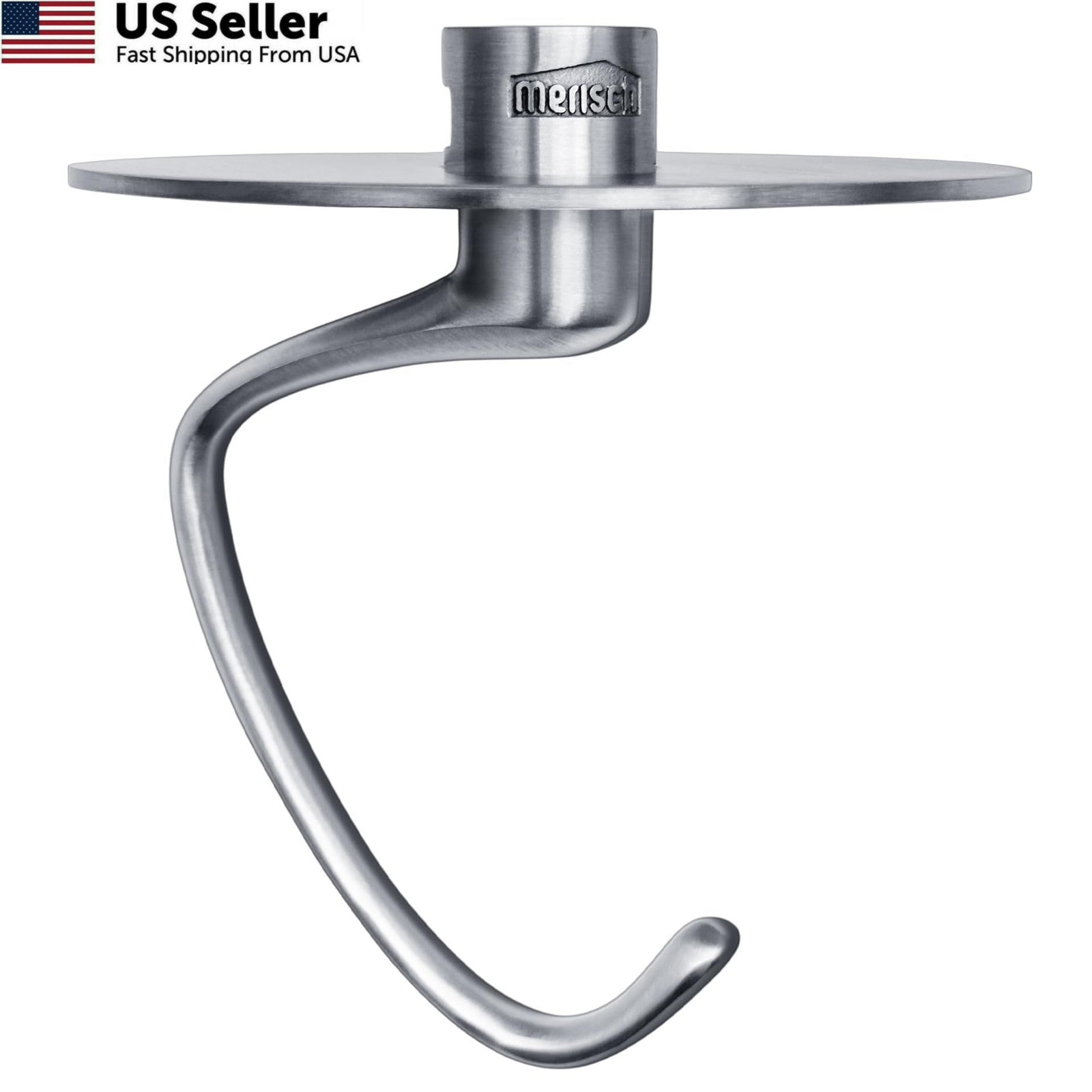 Merisch Anti-Climb Stainless Steel Dough Hook for KitchenAid MCH5, Sliver
