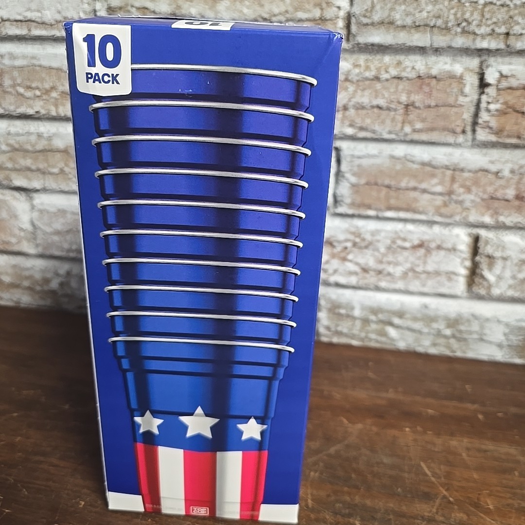 10 Pk Reusable Aluminum Cups 20 oz USA 250th Birthday Patriotic Made in USA