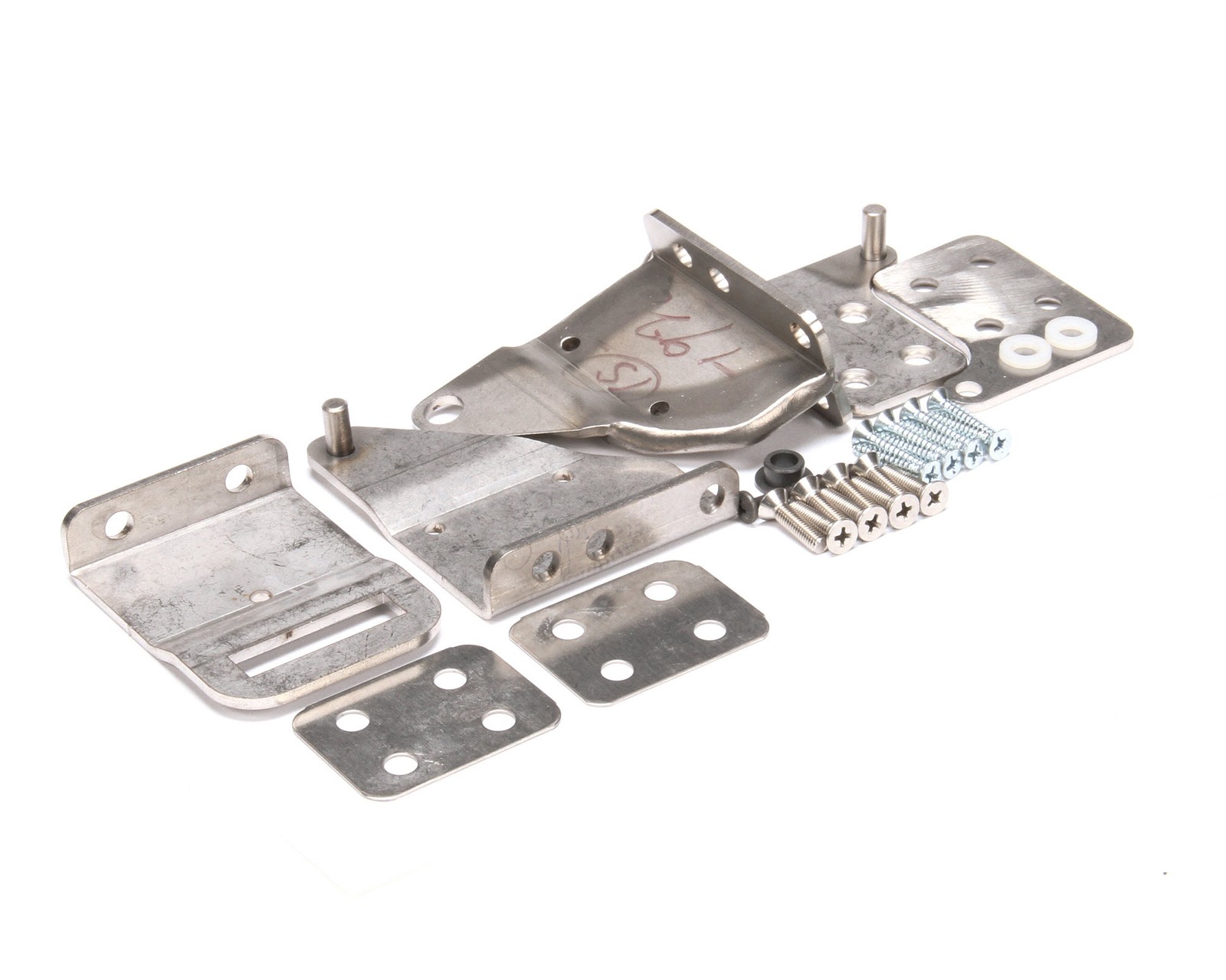 Glastender Hinge Set And Brackets For Wood Doors, 180^ Swing, 06001376 – Free
