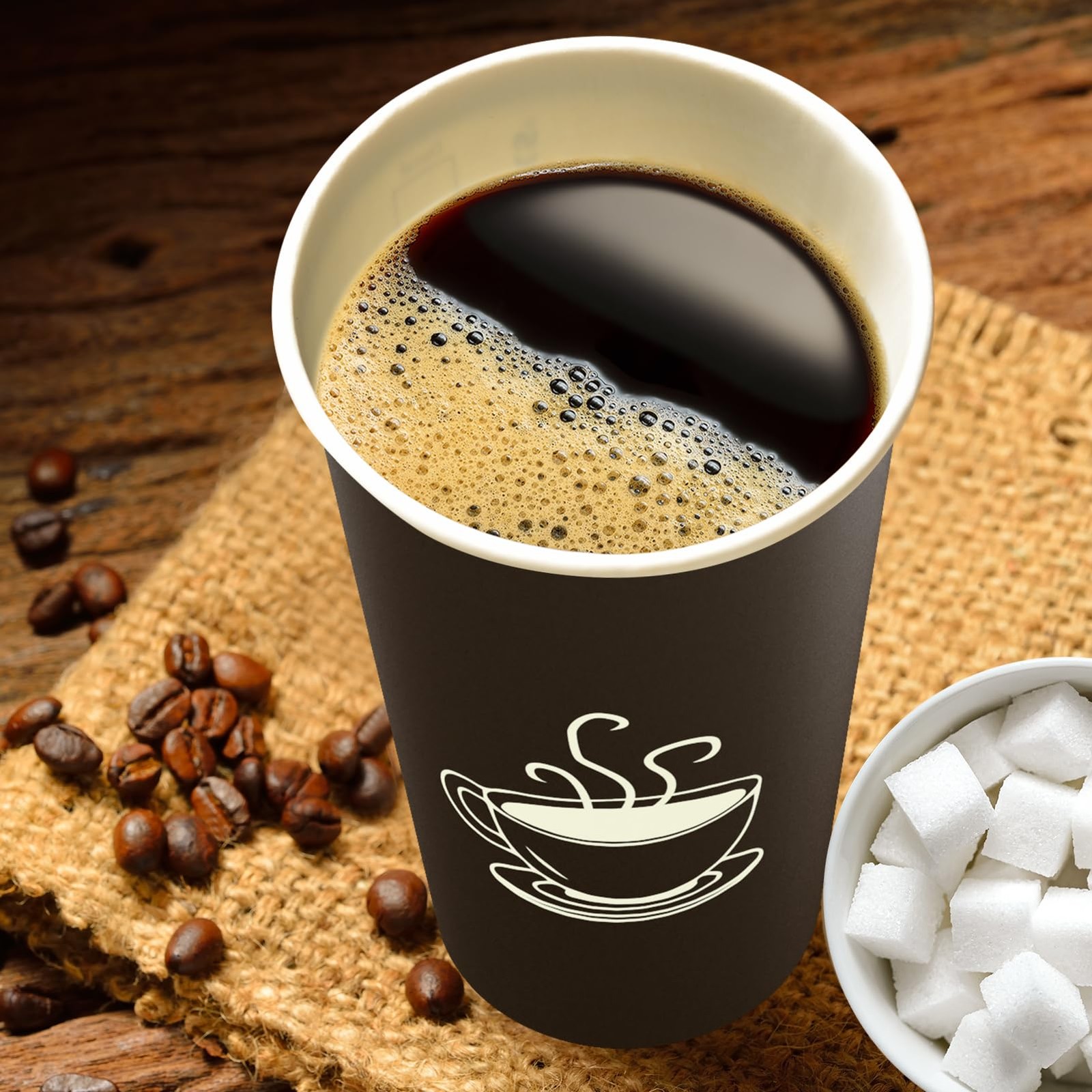 16 oz Coffee cups, 210 Count, Disposable Drinking Cups for Parties, Office Us…