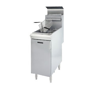Black Diamond BDGF-90/NG Floor Model Gas Fryer w/ 2 Fryer Baskets, 40 lbs. F…