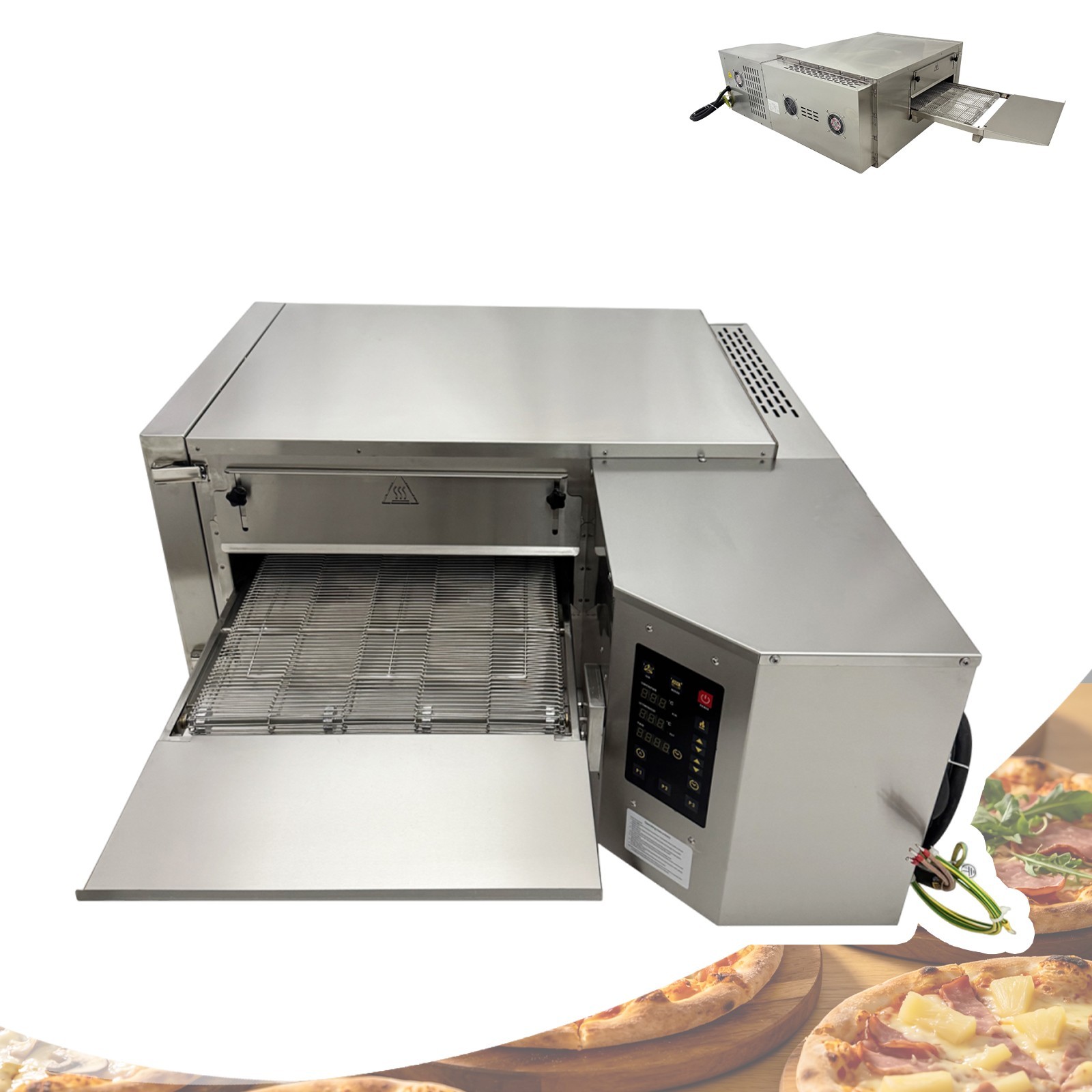 220V 3PH Commercial Conveyor Pizza Oven 9KW 18″ Baking Electric Hot Air Oven