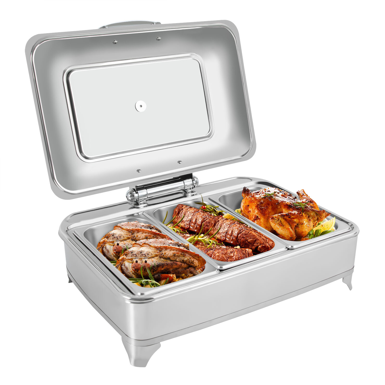 Electric Buffet Food Warmers Commercial Heat Food Countertop Silver Pizza Warmer