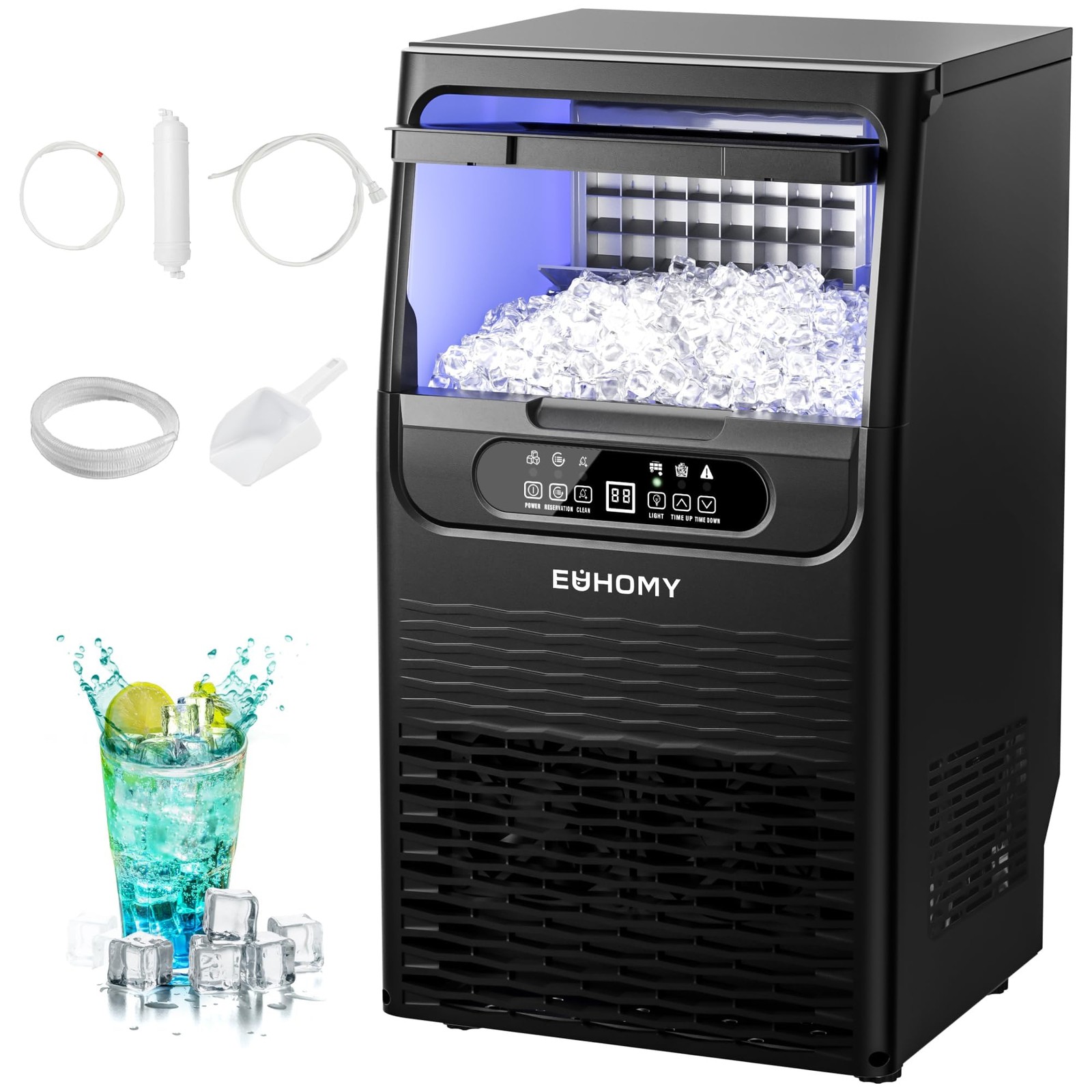 Commercial Ice Maker Machine,85lbs/24H,36 Ice Cubes in 8-12 Mins,Under Counte…