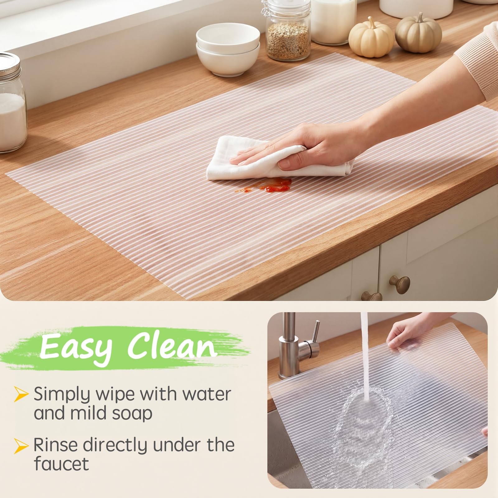 Songrey Non-Adhesive Shelf Liner 17.5In X 20Ft Waterproof Liner Eva Material