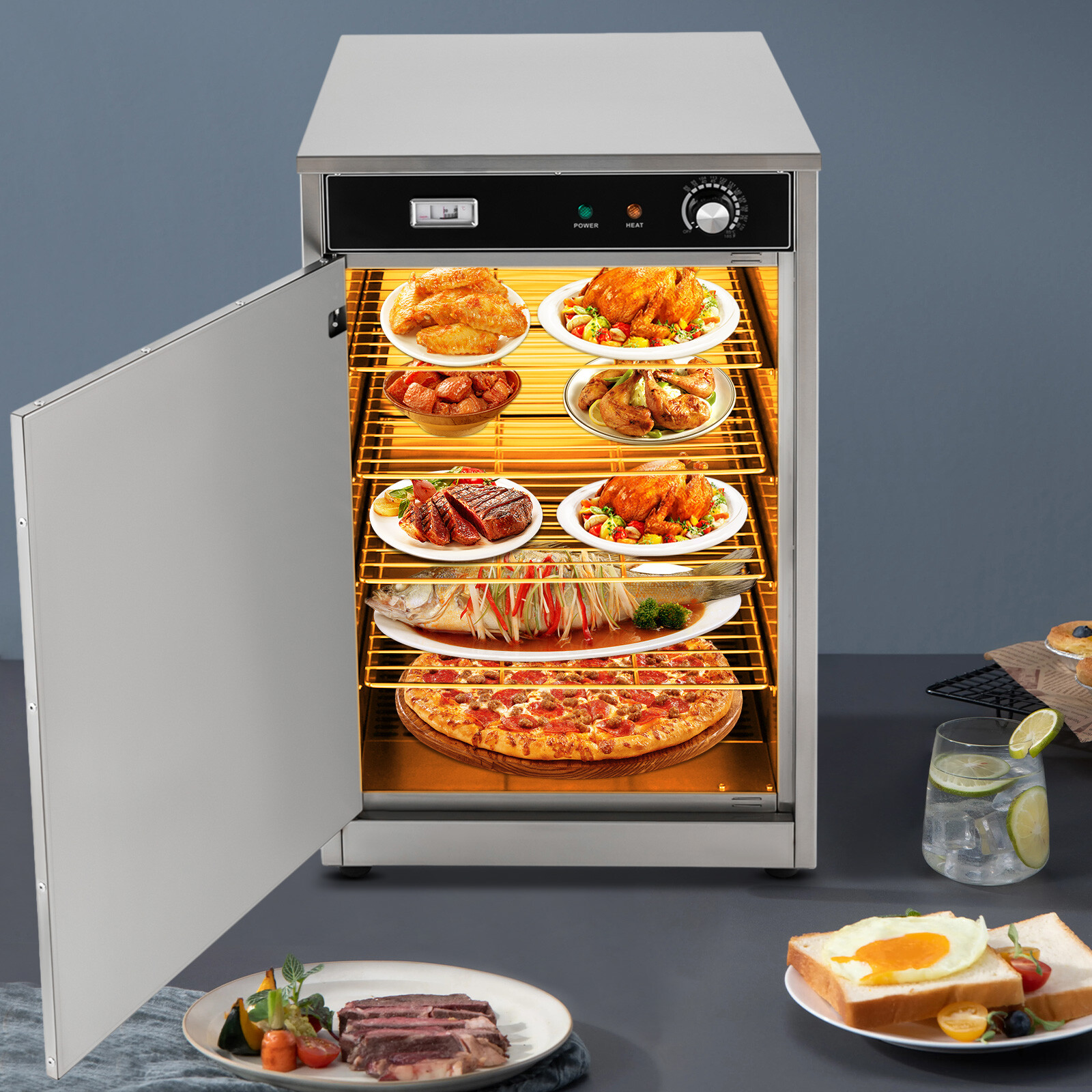 Electric Commercial Hot Box Food Warmer Countertop Heated Holding Cabinet