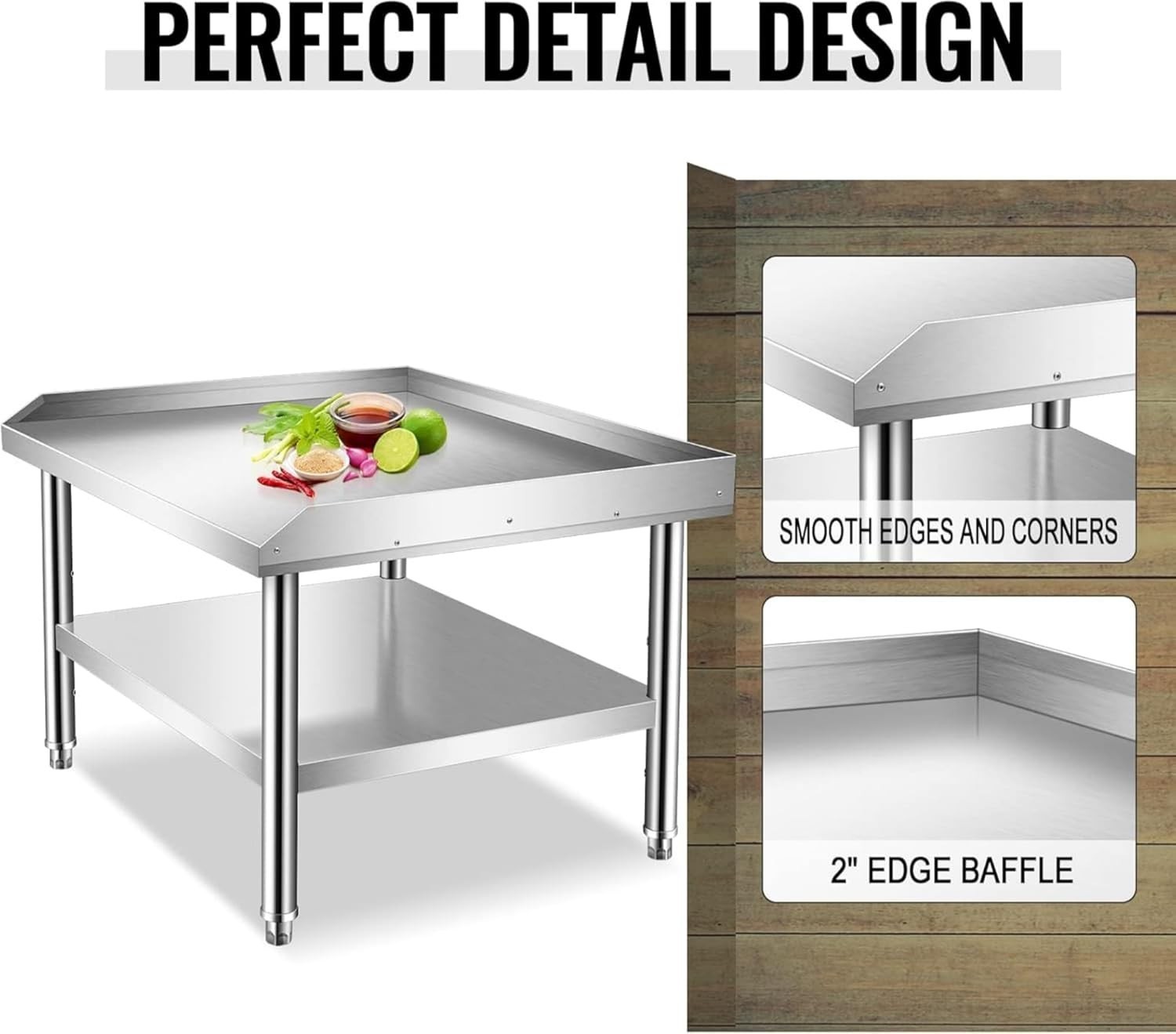 60x30x24″ Stainless Steel Equipment Stand with Undershelf, NSF Commercial Table