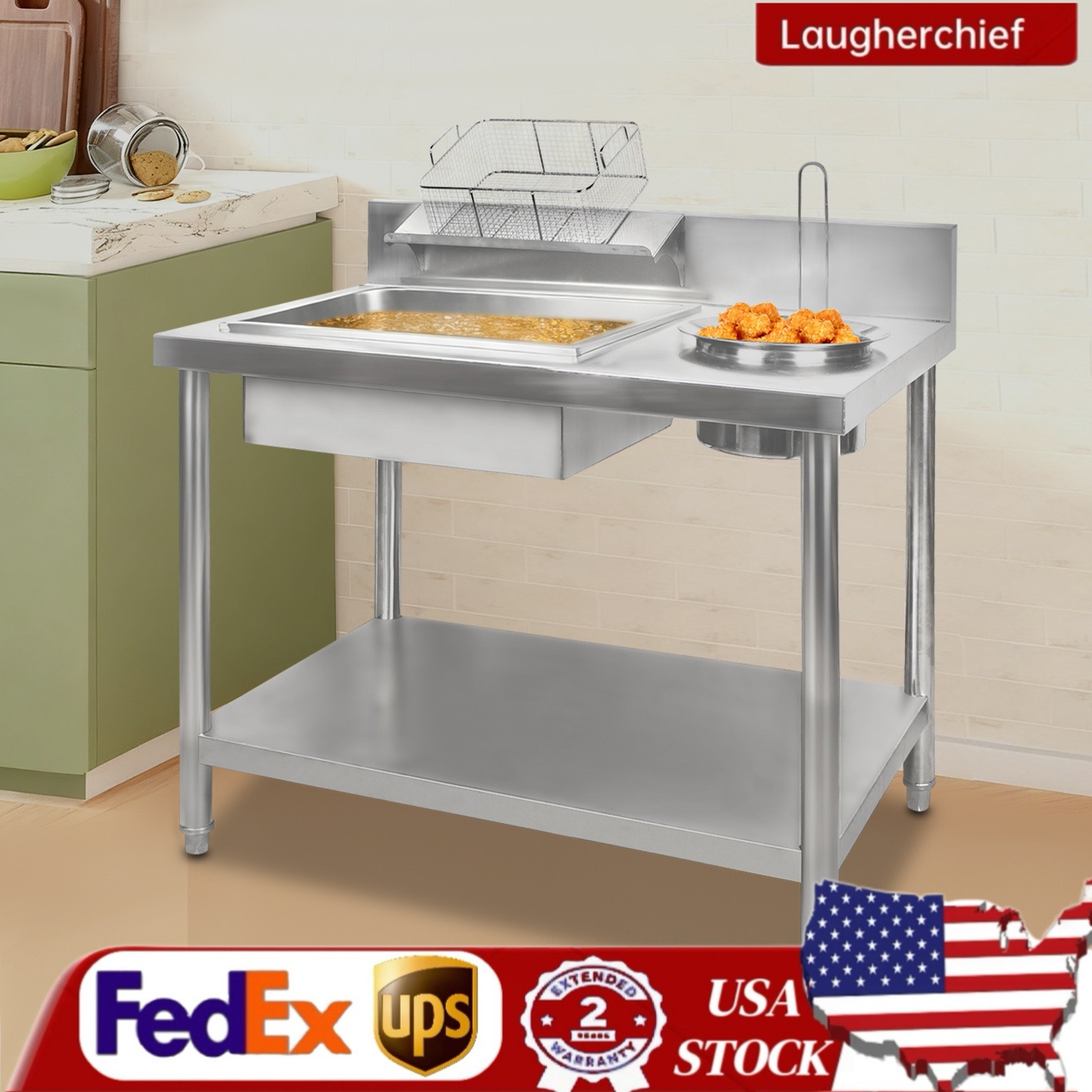 Breading Table Manual Station Commercial Chicken Fish Fried Worktop Prep Station