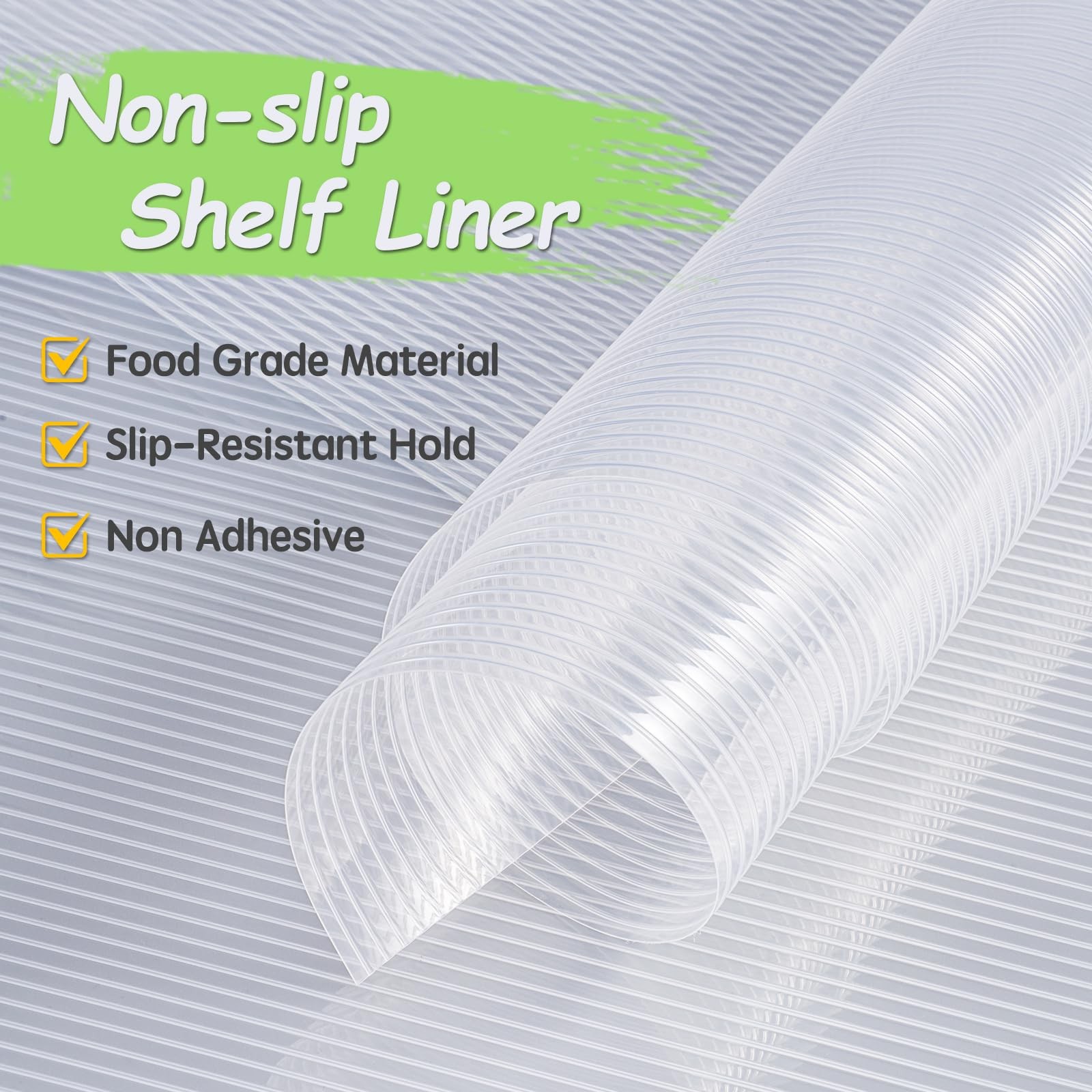 Songrey Non-Adhesive Shelf Liner 17.5In X 20Ft Waterproof Liner Eva Material