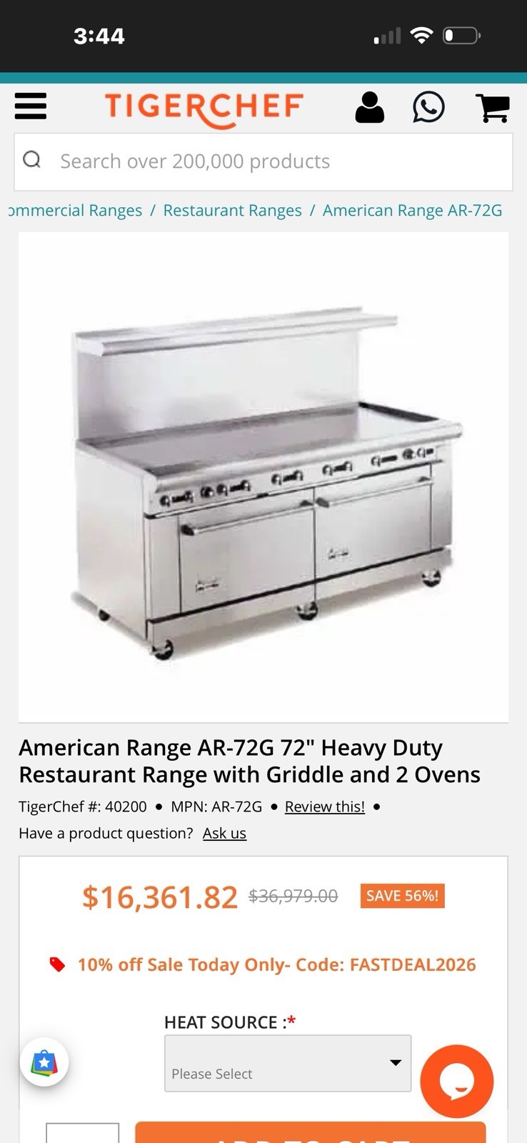 American Range 60 inch Heavy Duty Restaurant Range Griddle and 2 Ovens READ PLZ
