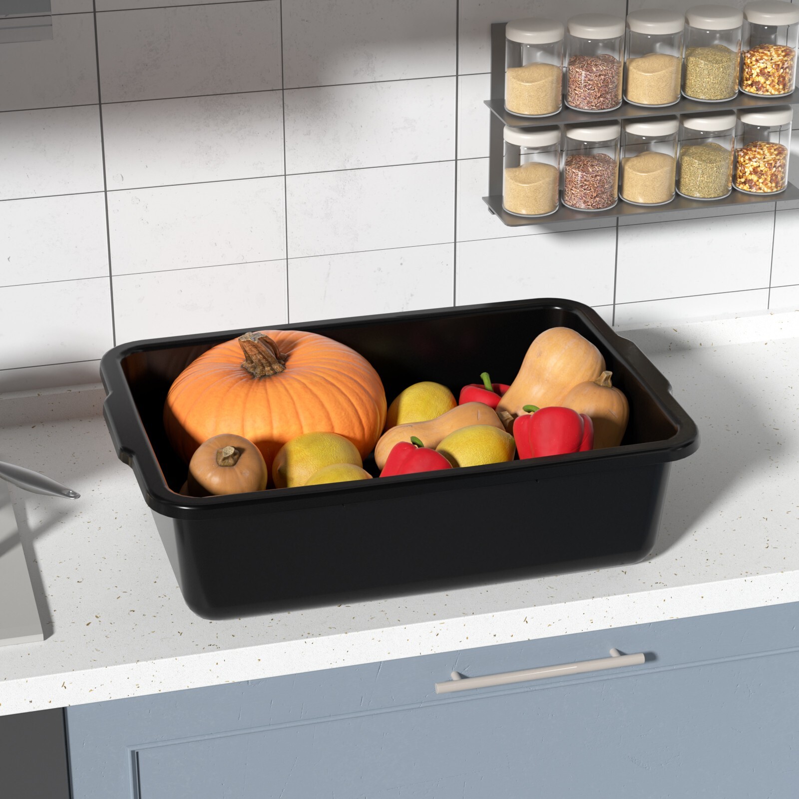 Cand 32 L Commercial Bus Tubs Box/Tote Plastic Wash Basin Utility Storage, 4Pack