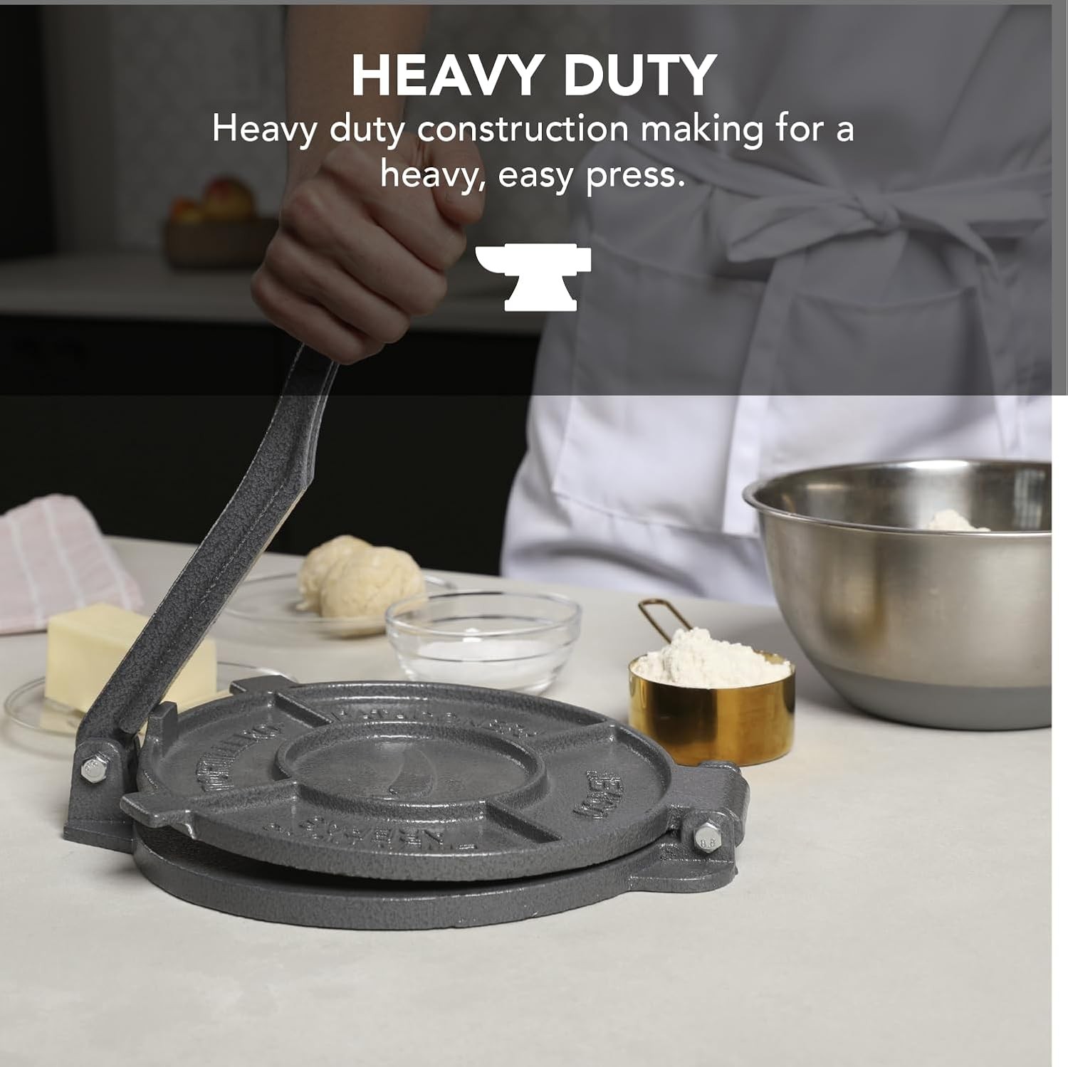Alpha Living Tortilla Press 8 Inch Cast Iron for Kitchen