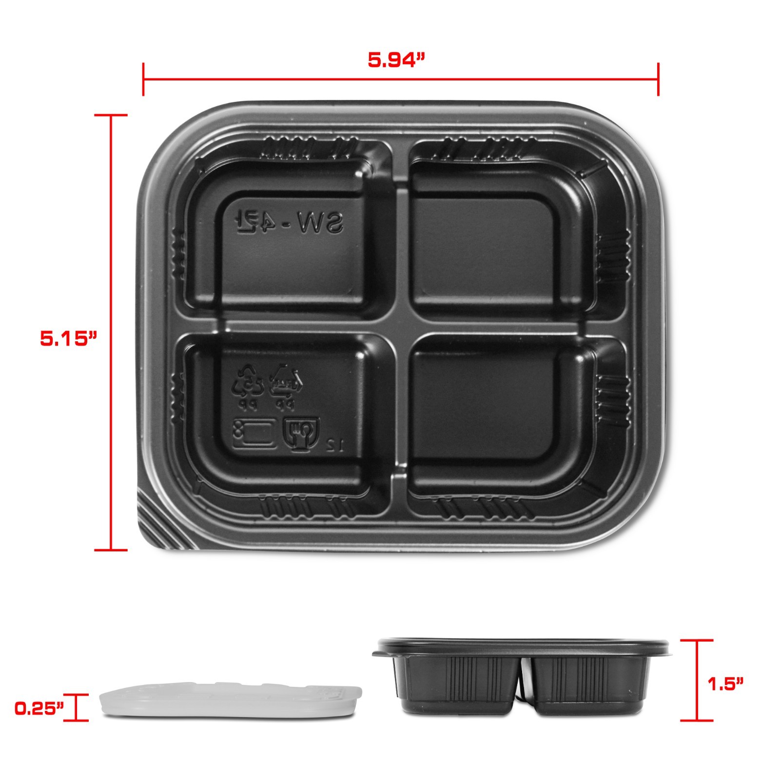 Korean Togo Box 5.94×5.15×1.5″ (50/100/600pcs) K-12