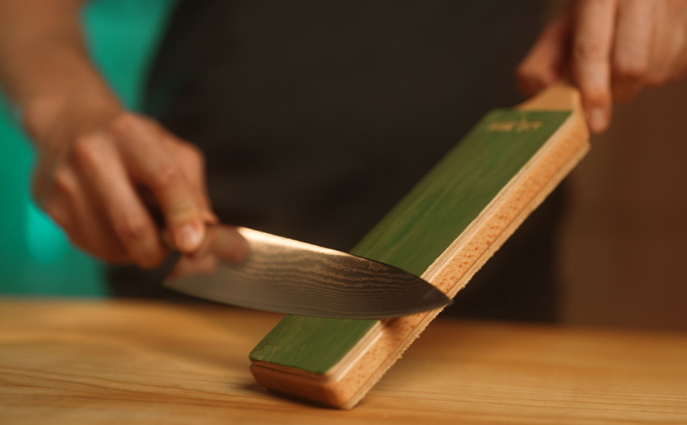 Premium Leather Strop for Knife Sharpening with Polishing Compound – Double