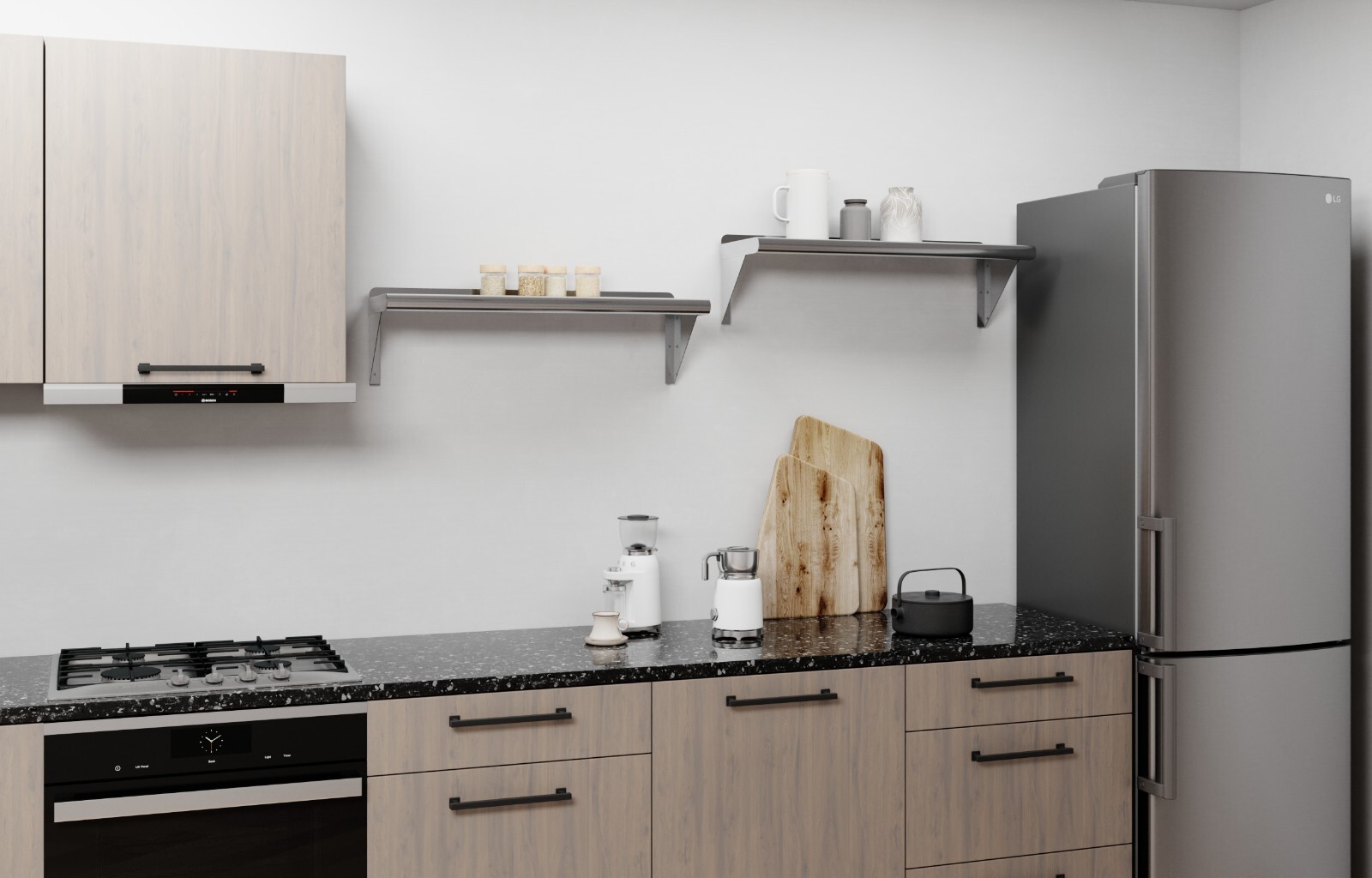 OPEN BOX: 10″ x 30″ Metal Shelf | Stainless Steel Wall Mount Floating Shelving